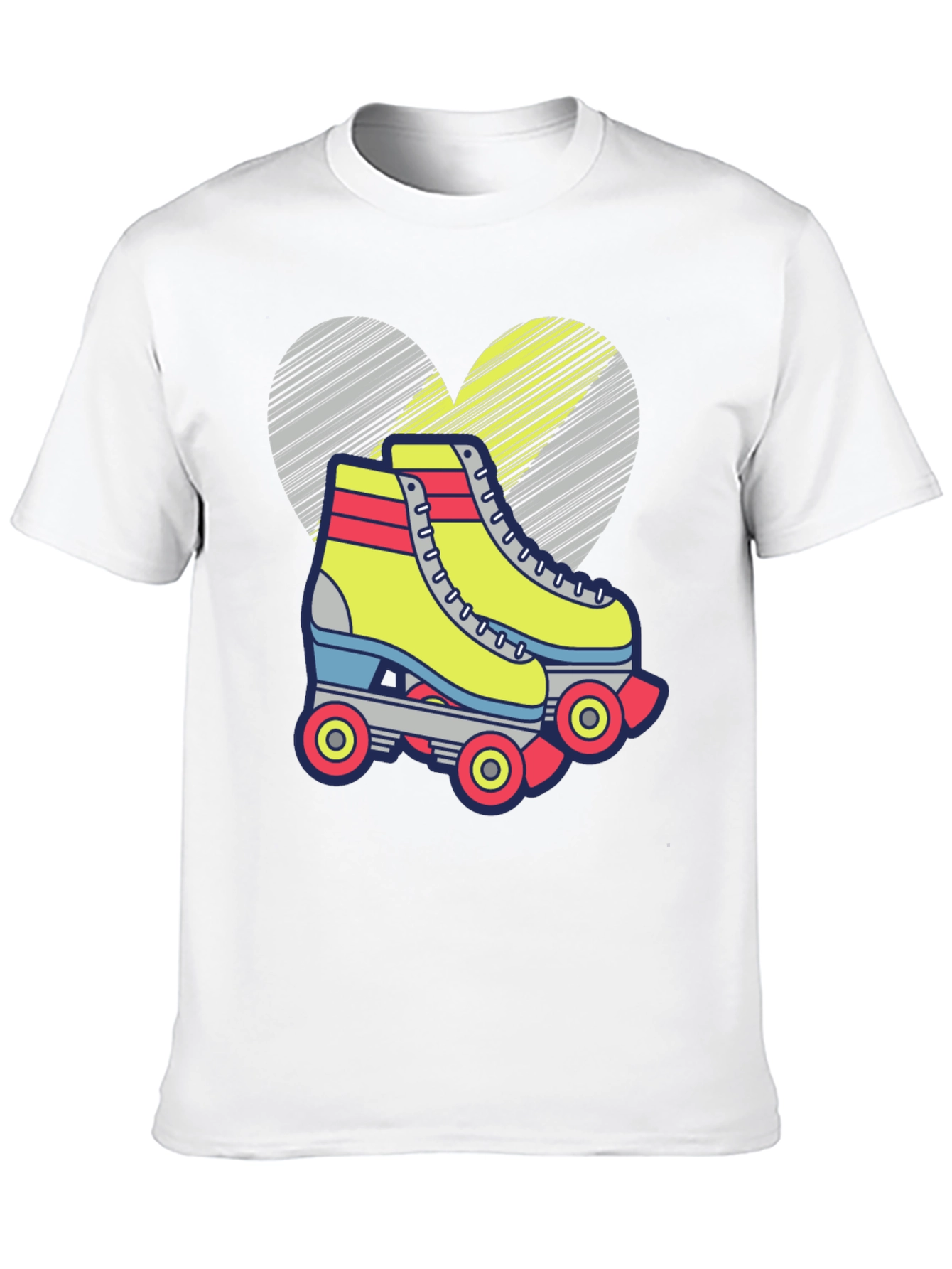 Retro Roller Skate T-Shirt - Fun Heart Design