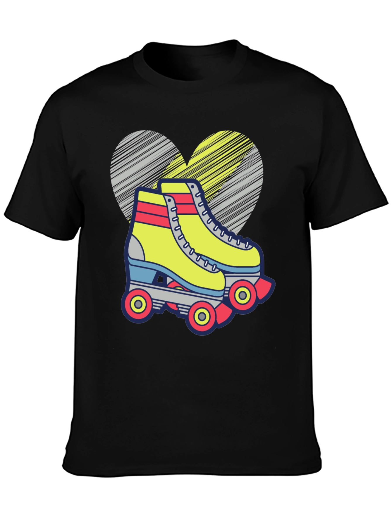 Retro Roller Skate T-Shirt - Fun Heart Design