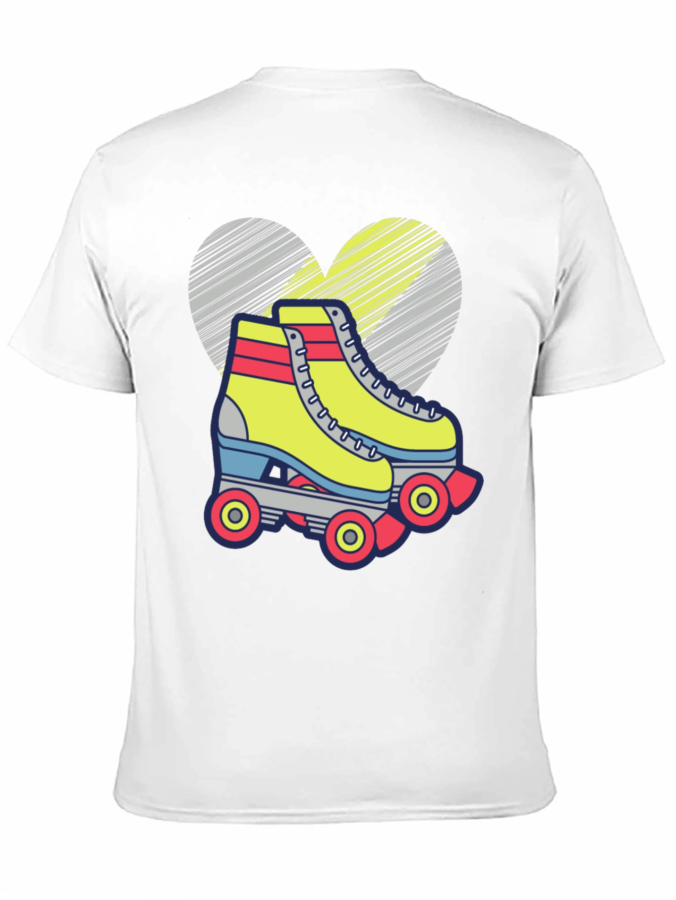 Retro Roller Skate T-Shirt - Fun Heart Design