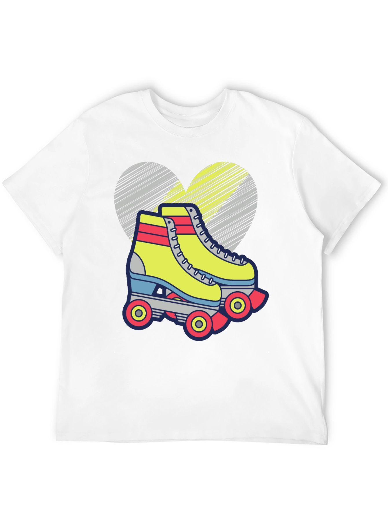 Retro Roller Skate T-Shirt - Fun Heart Design
