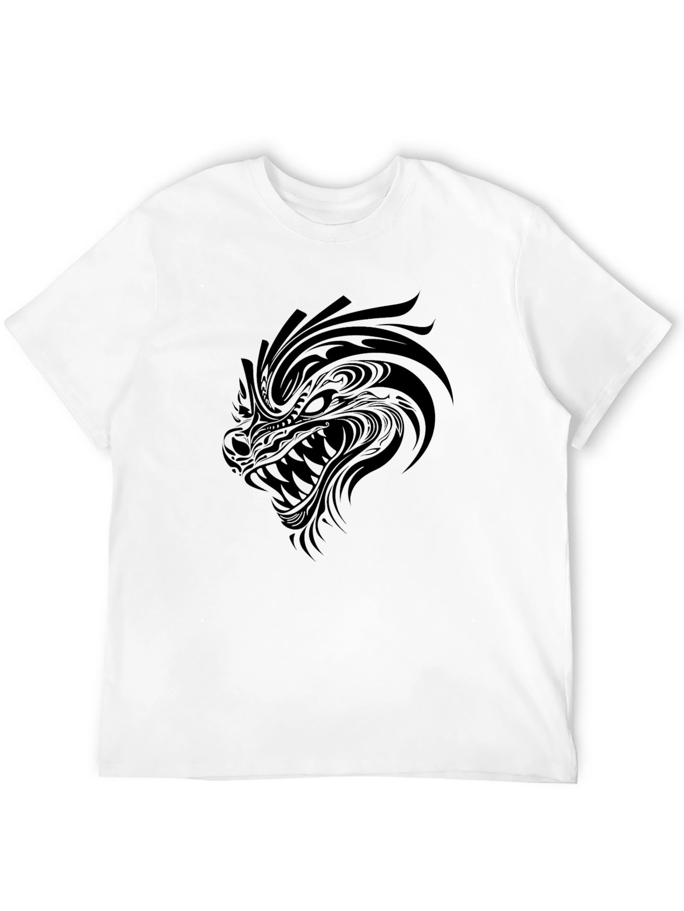 Tribal Dragon Graphic Tee - Mens Black T-Shirt