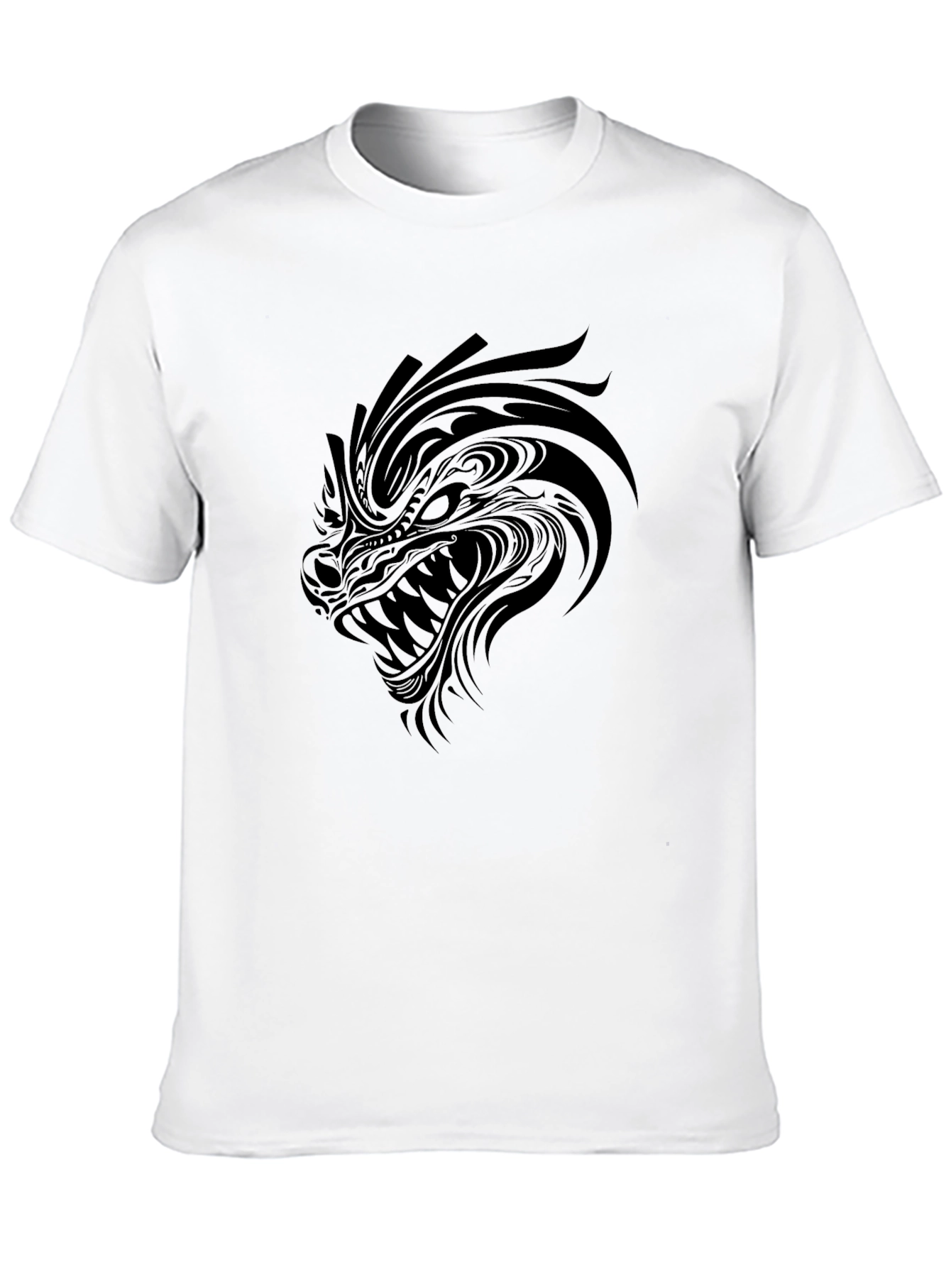 Tribal Dragon Graphic Tee - Mens Black T-Shirt