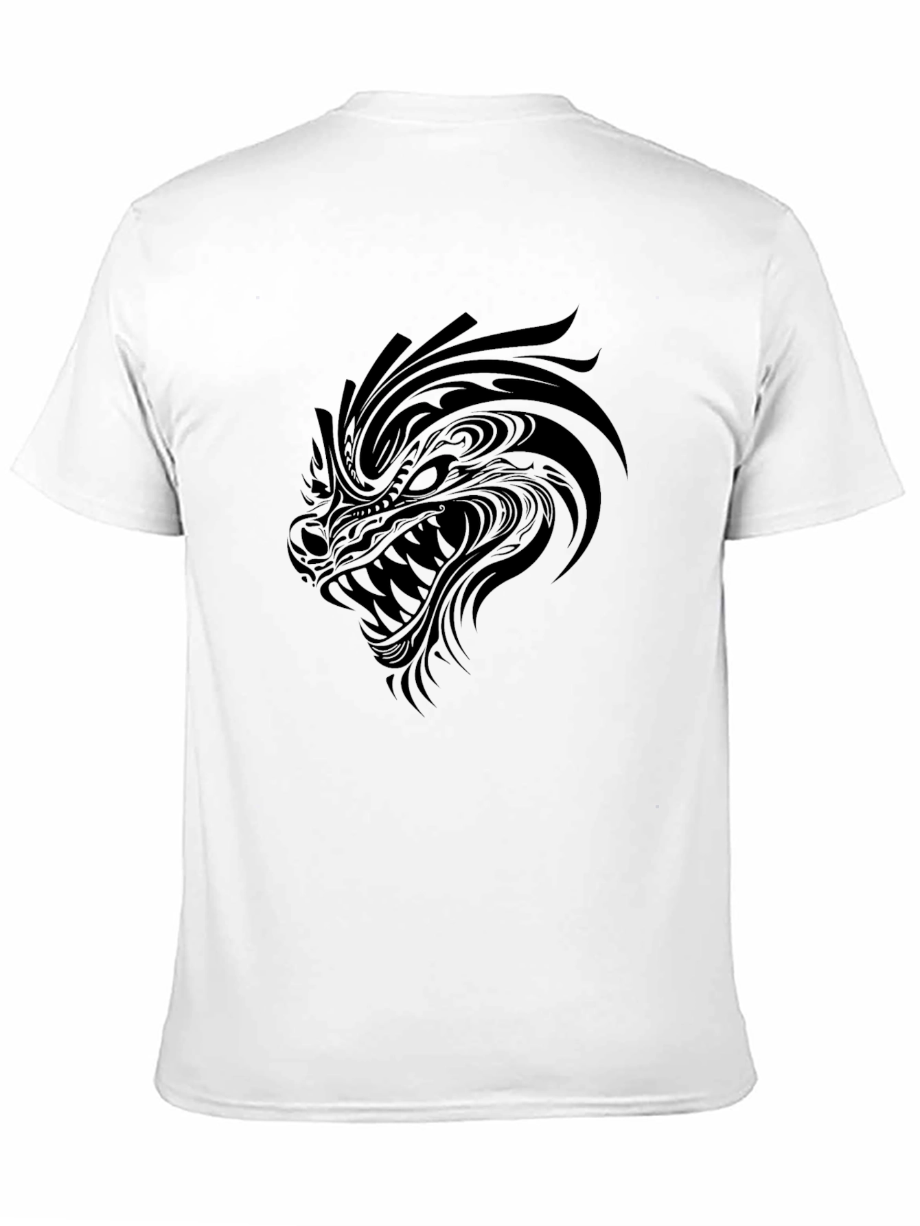 Tribal Dragon Graphic Tee - Mens Black T-Shirt