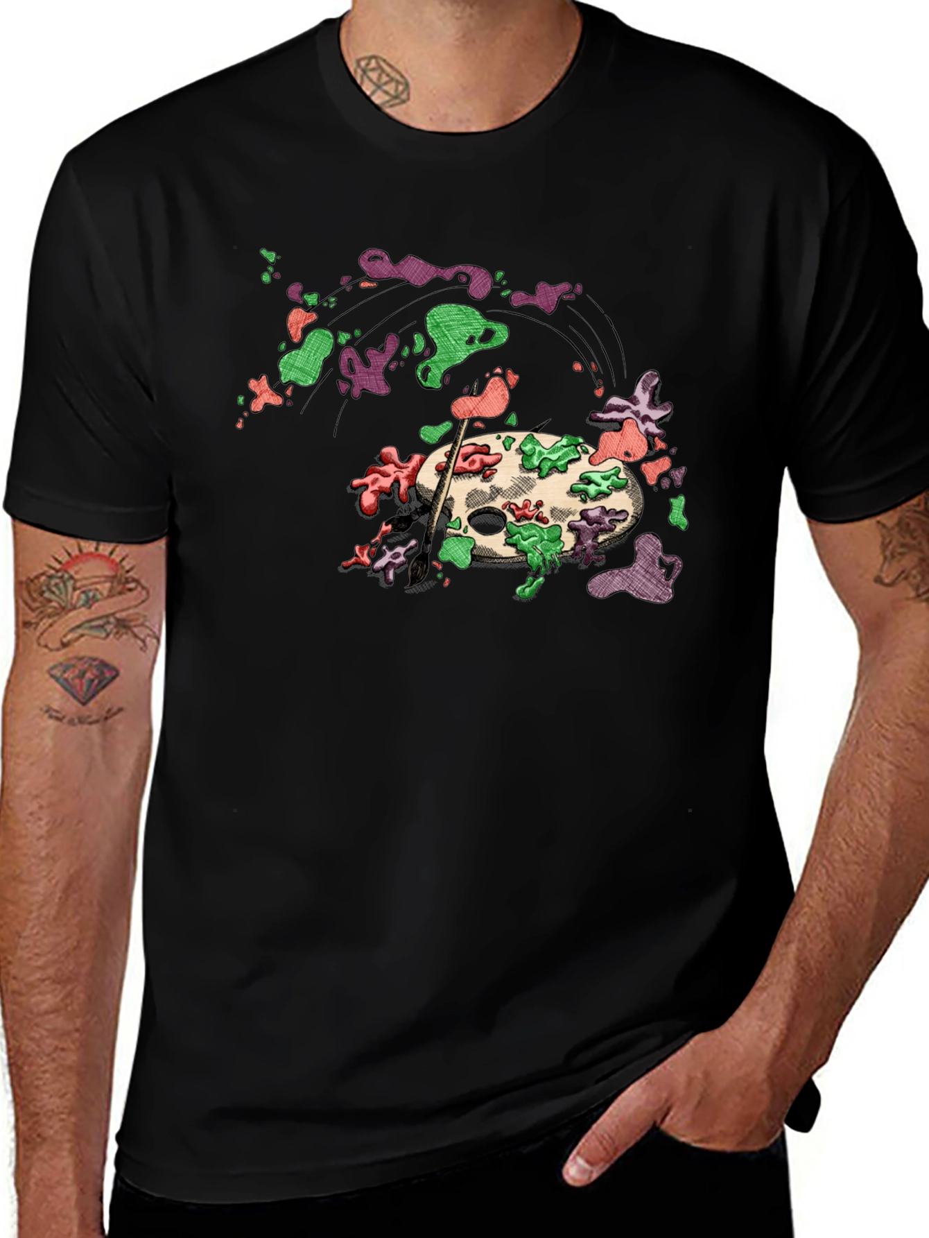 Art Palette Graphic Tee - Painters Style T-Shirt