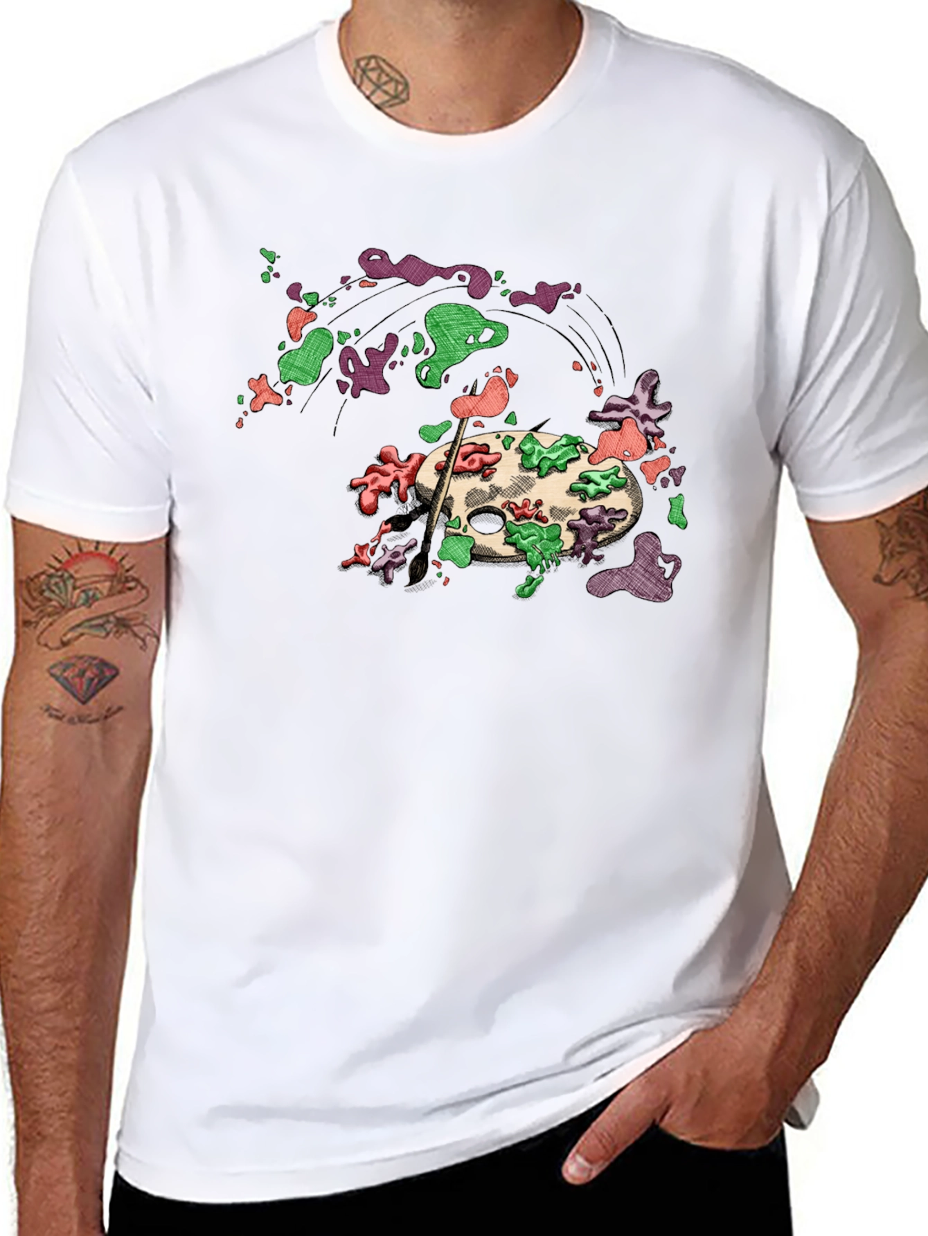 Art Palette Graphic Tee - Painters Style T-Shirt