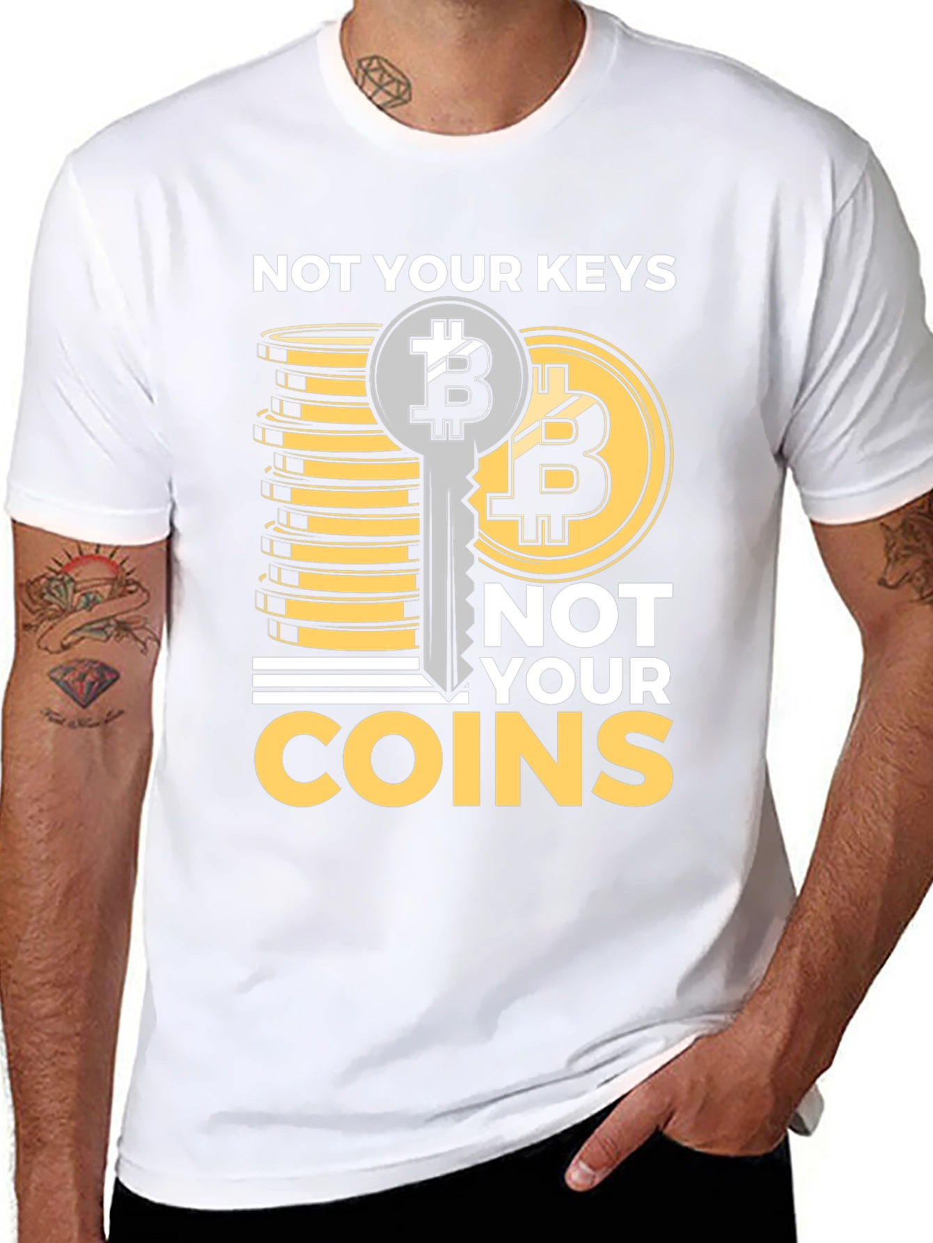 Not Your Keys Not Your Coins Bitcoin Crypto T-Shirt