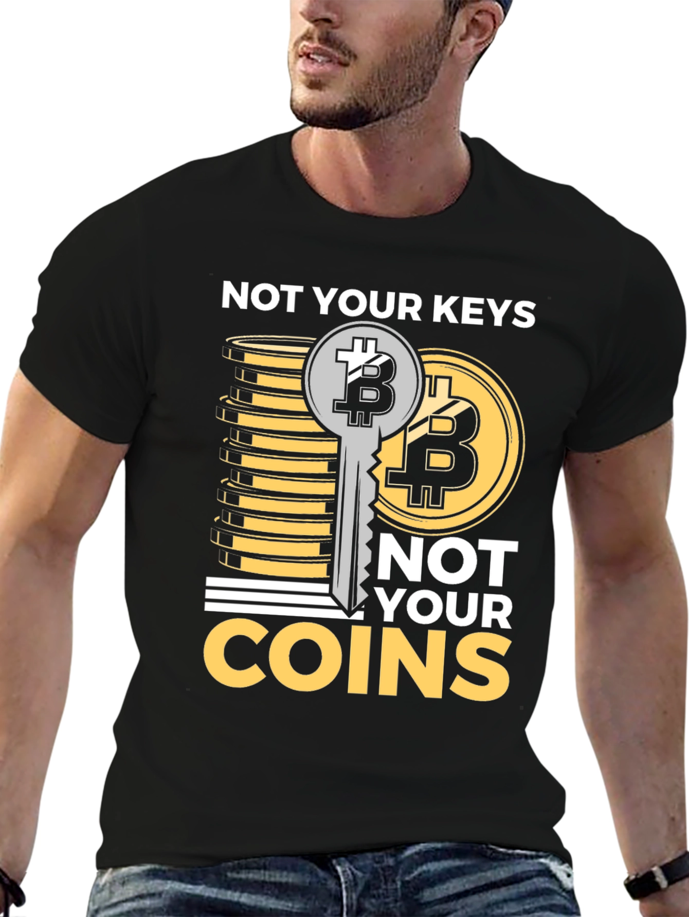 Not Your Keys Not Your Coins Bitcoin Crypto T-Shirt