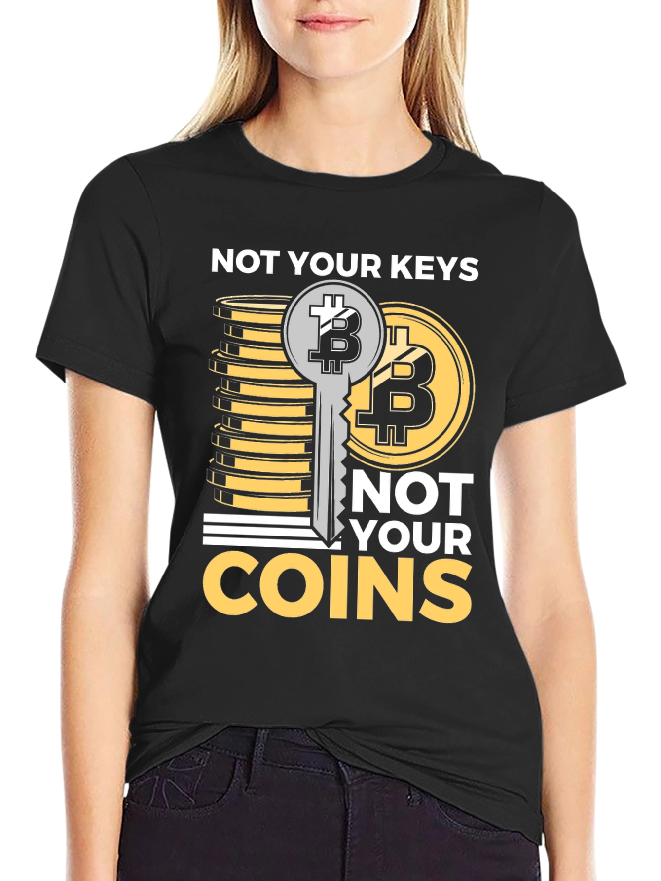 Not Your Keys Not Your Coins Bitcoin Crypto T-Shirt