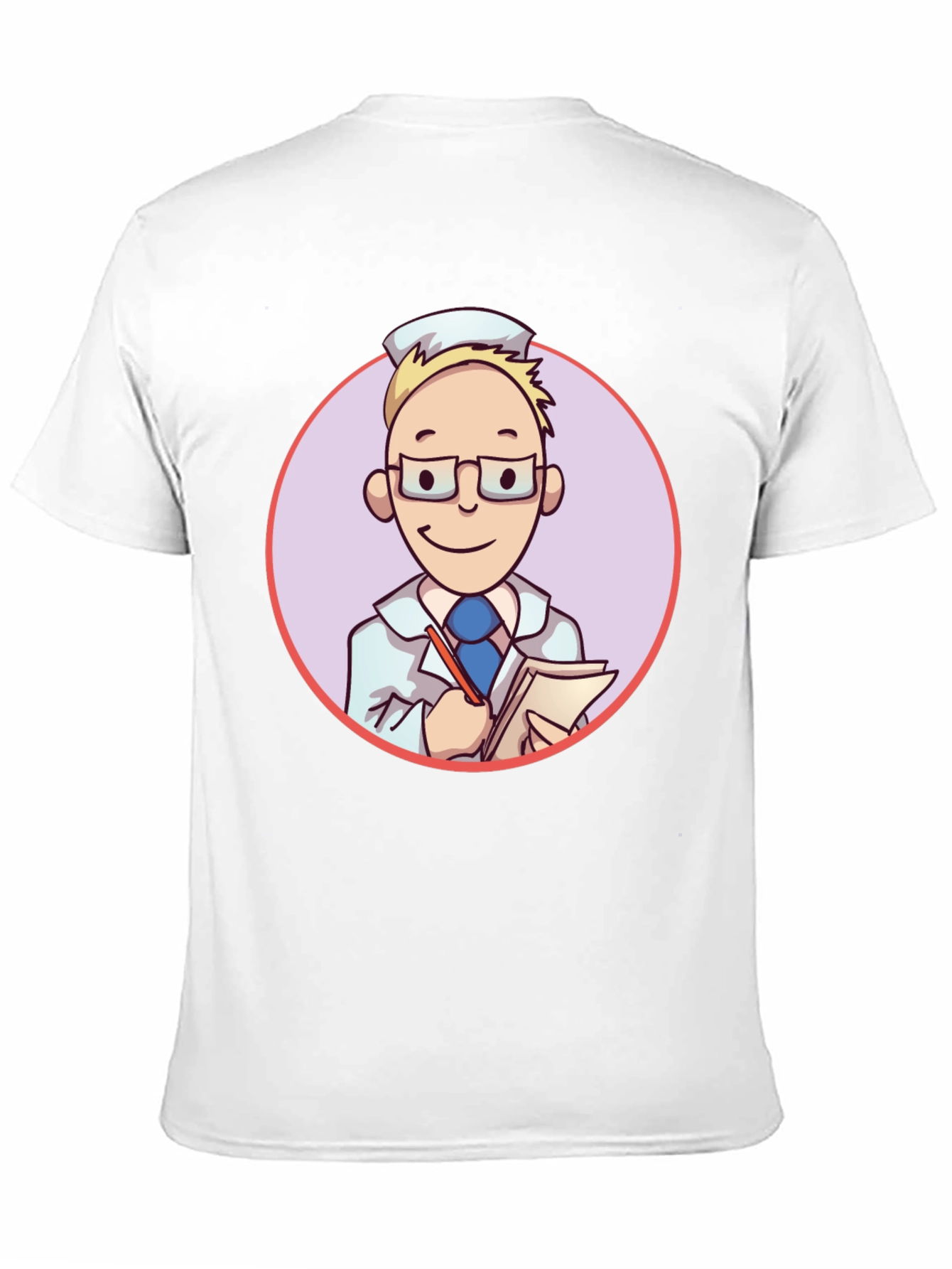 Cartoon Doctor Graphic Tee - Unisex Black T-Shirt