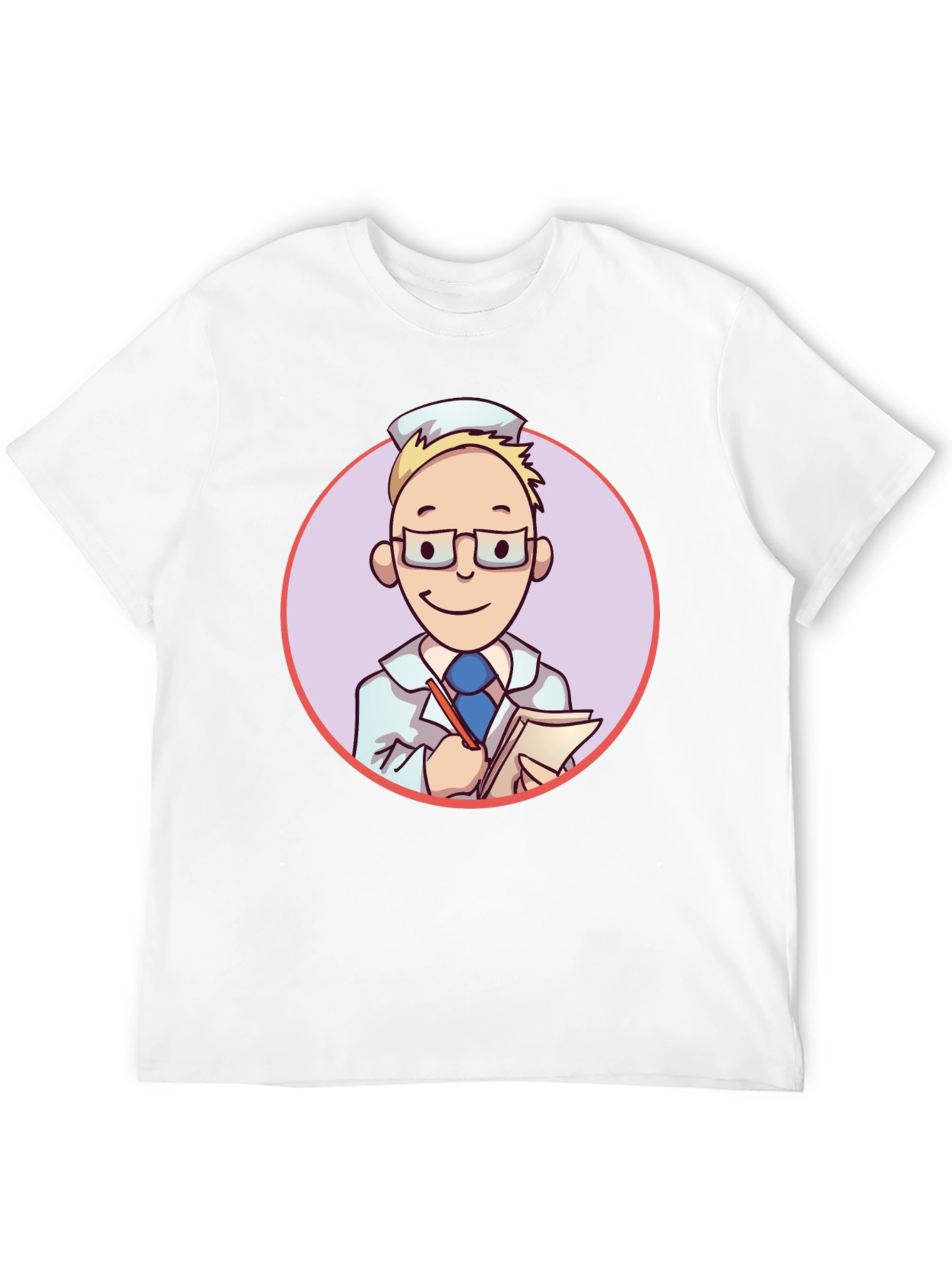 Cartoon Doctor Graphic Tee - Unisex Black T-Shirt