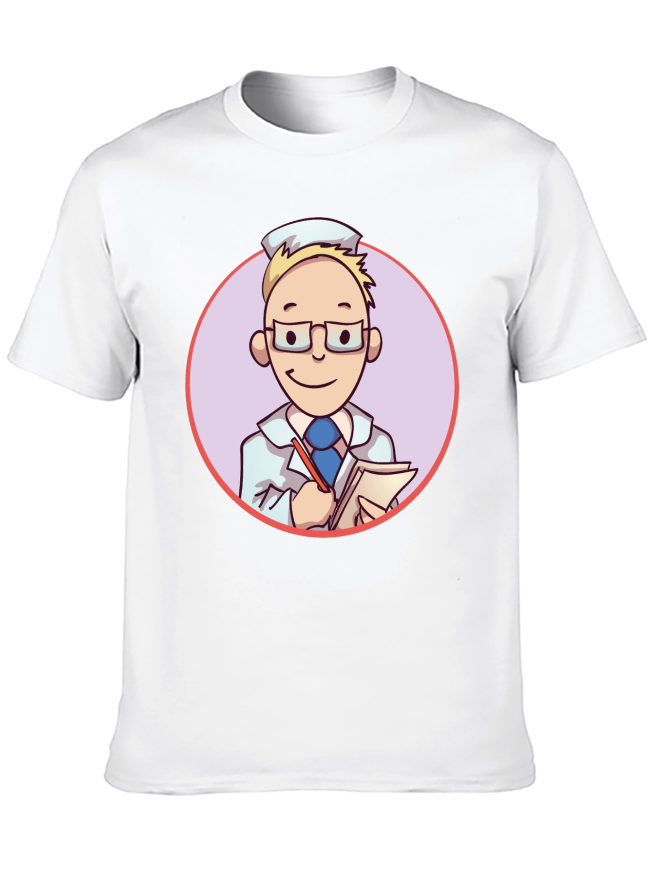Cartoon Doctor Graphic Tee - Unisex Black T-Shirt