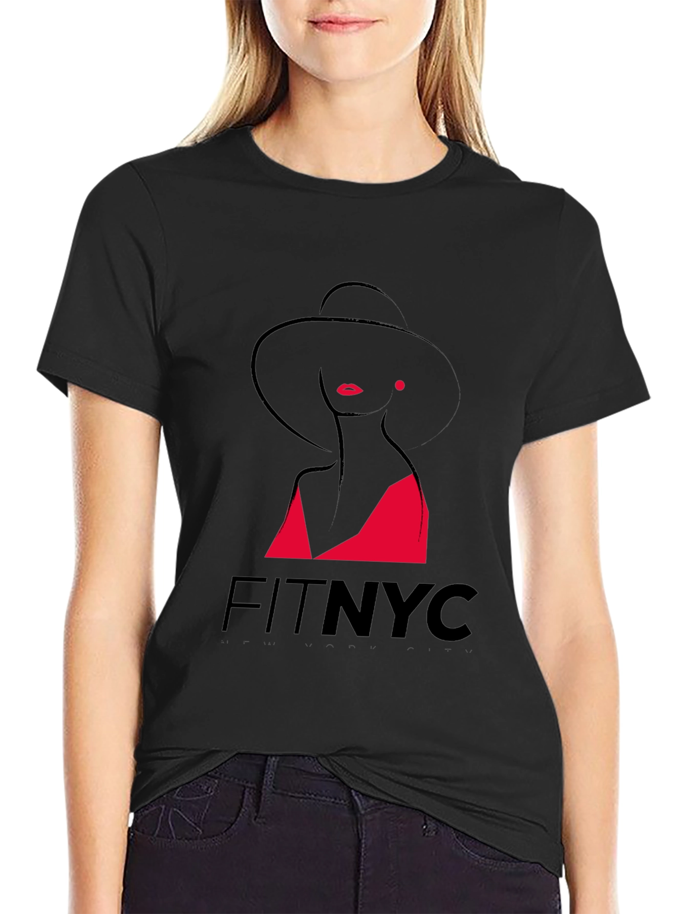 Elegant Woman Graphic Black T-Shirt
