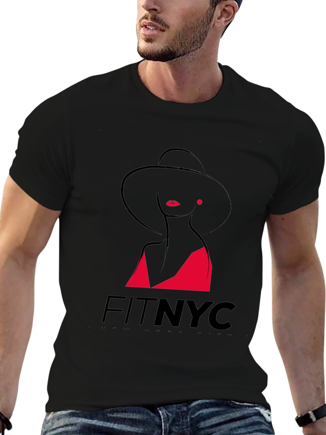Elegant Woman Graphic Black T-Shirt