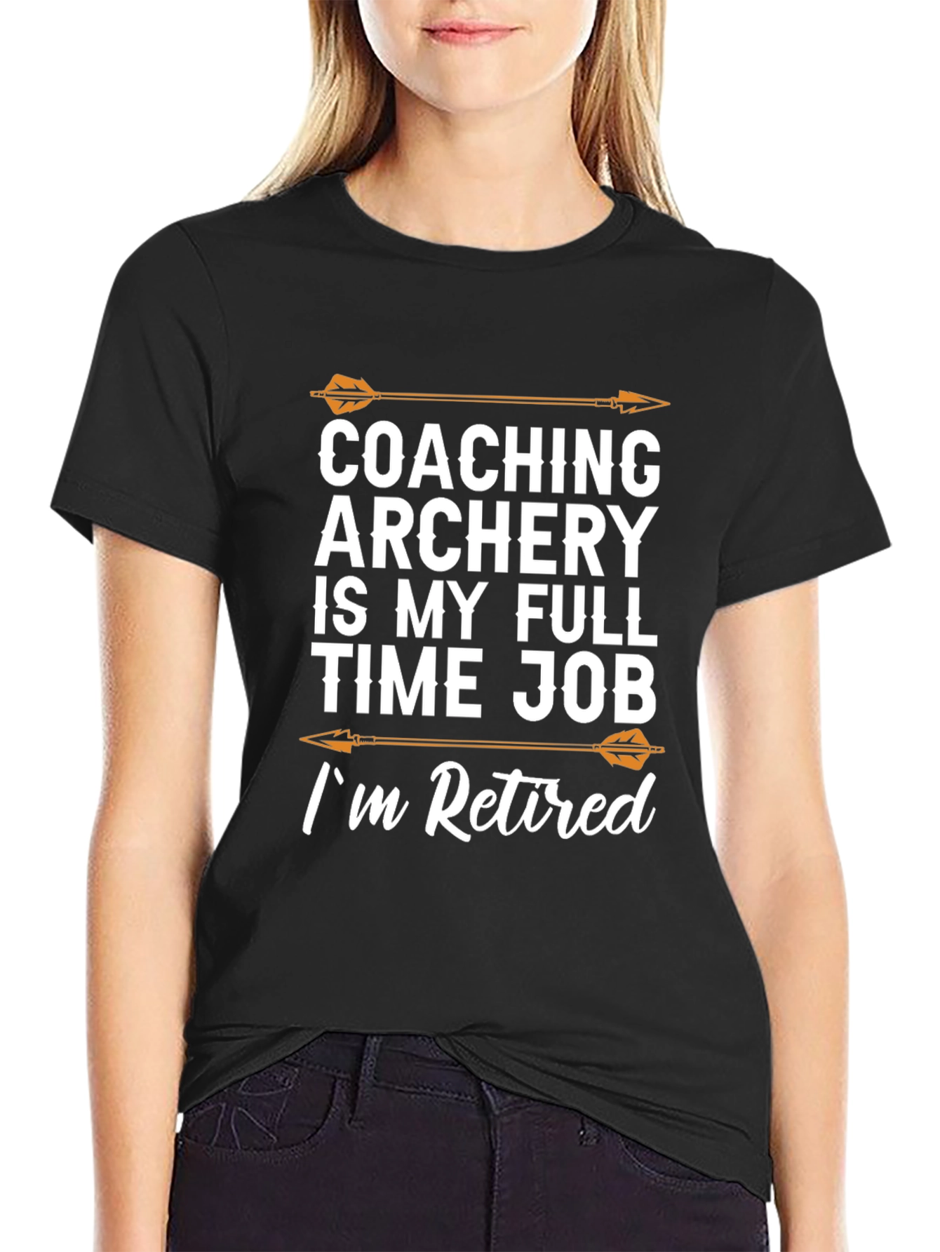 Coaching Archery Retired T-Shirt Black Cotton Tee