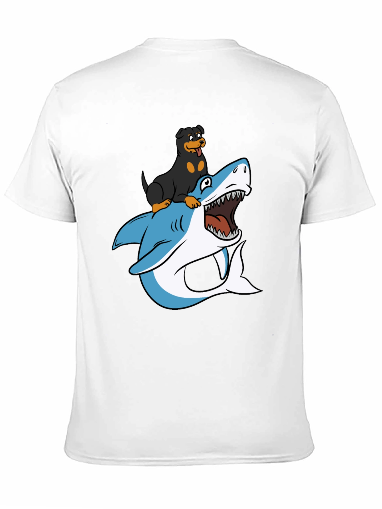 Dog Riding Shark T-Shirt - Funny Graphic Tee