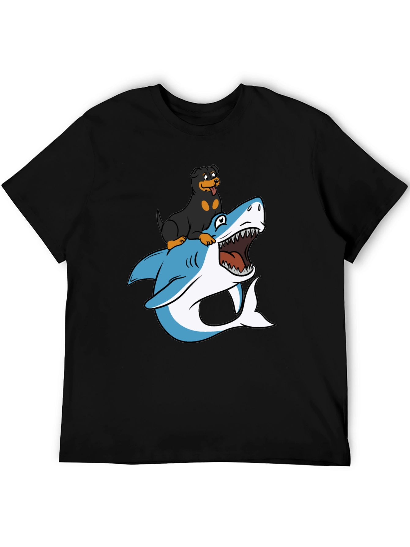 Dog Riding Shark T-Shirt - Funny Graphic Tee
