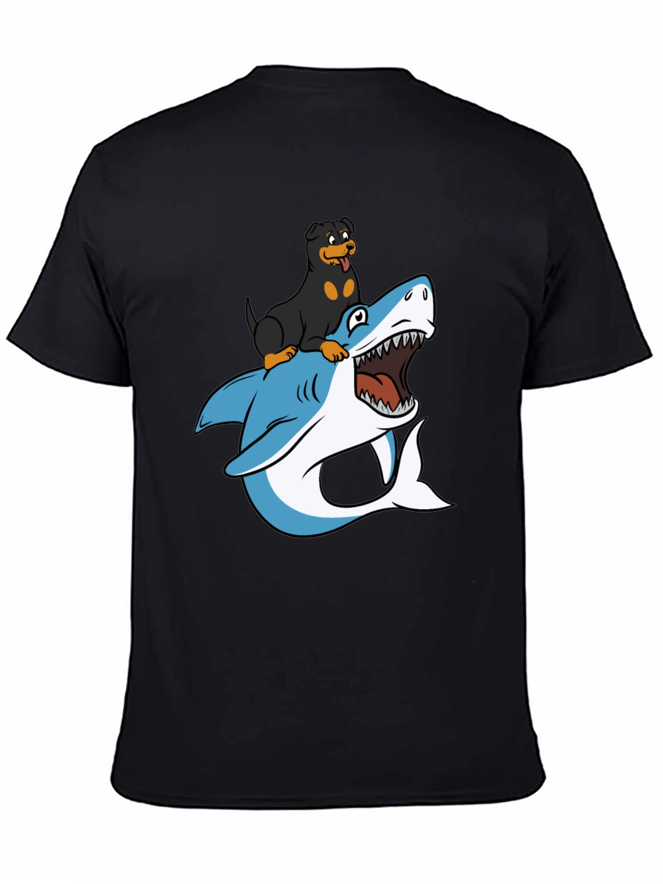 Dog Riding Shark T-Shirt - Funny Graphic Tee