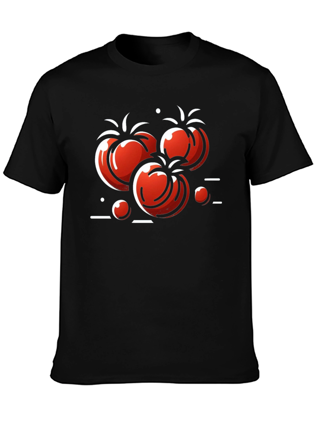 Tomato Graphic Print Black T-Shirt