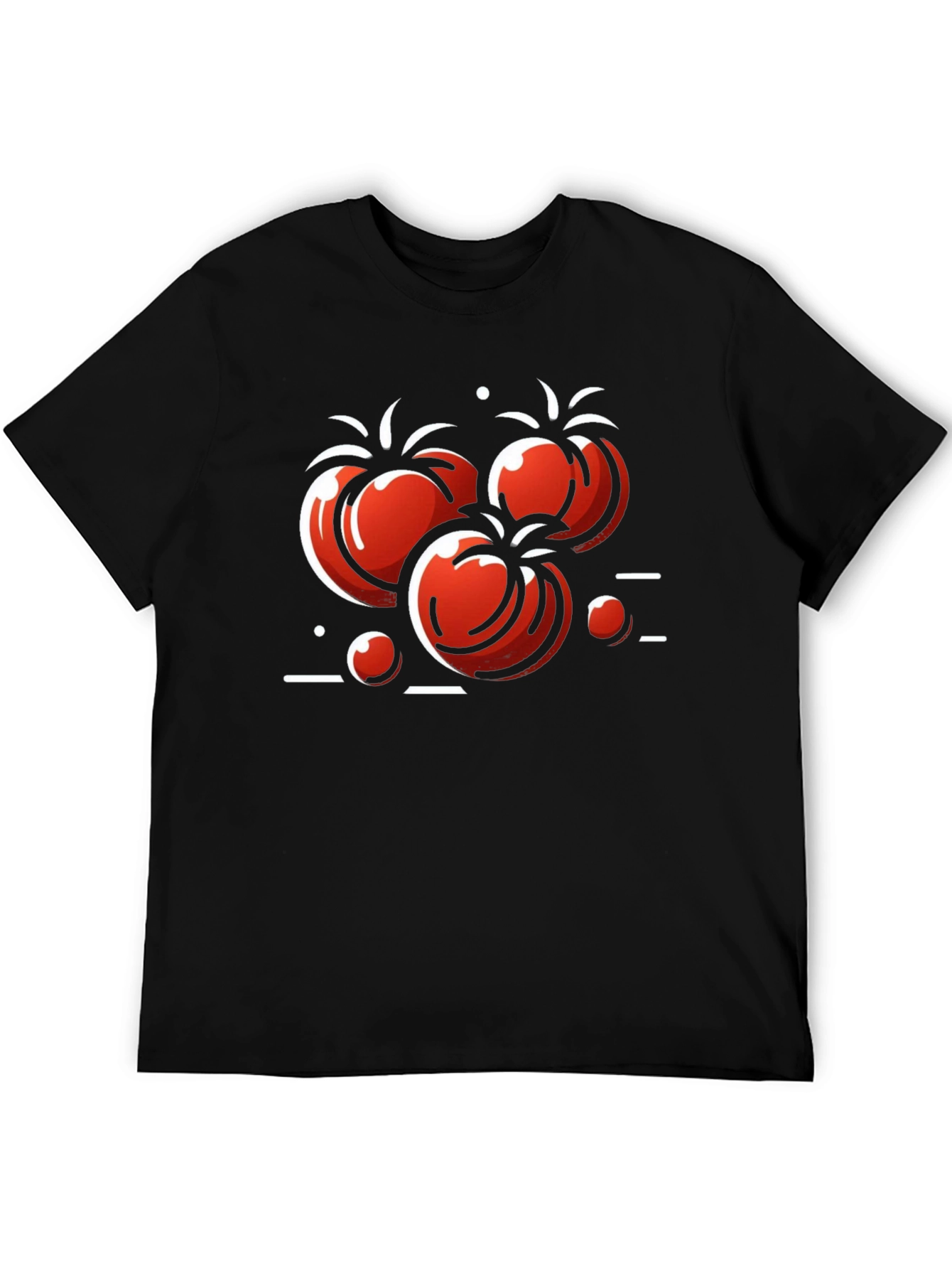 Tomato Graphic Print Black T-Shirt