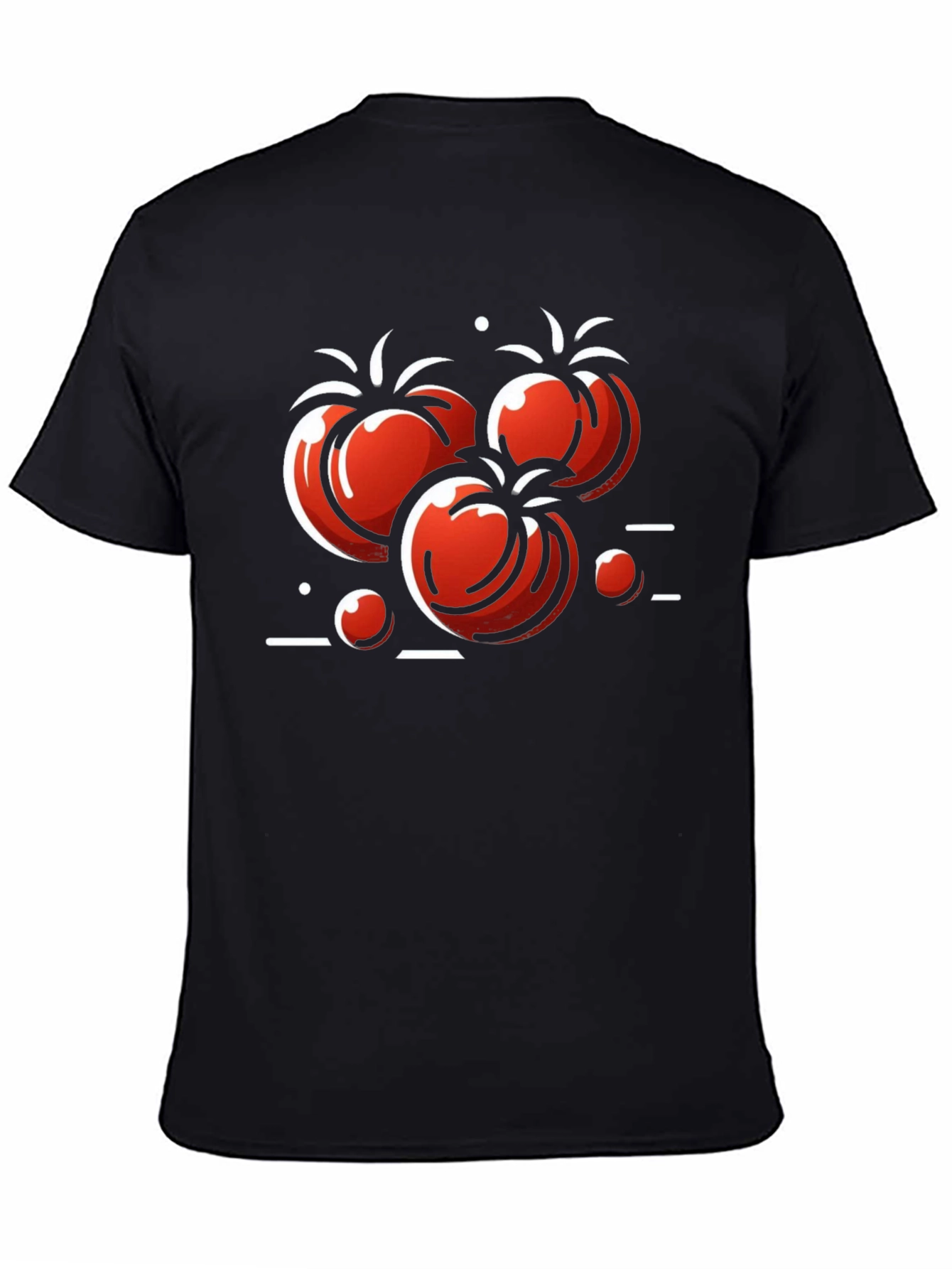 Tomato Graphic Print Black T-Shirt