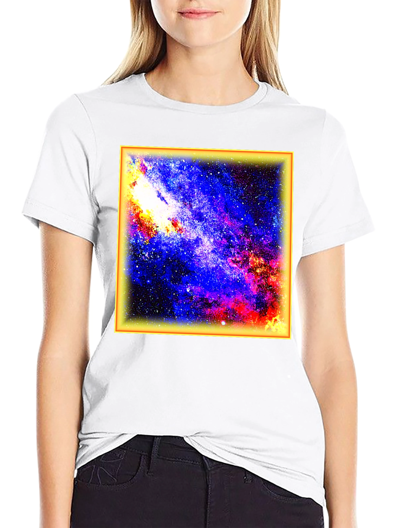 Galaxy Print Black T-Shirt