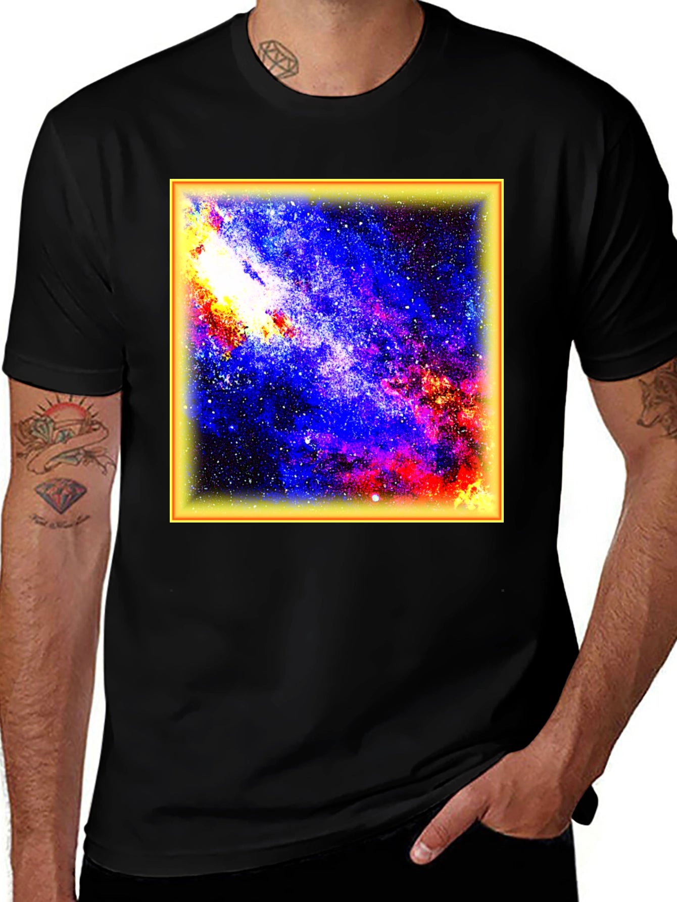 Galaxy Print Black T-Shirt