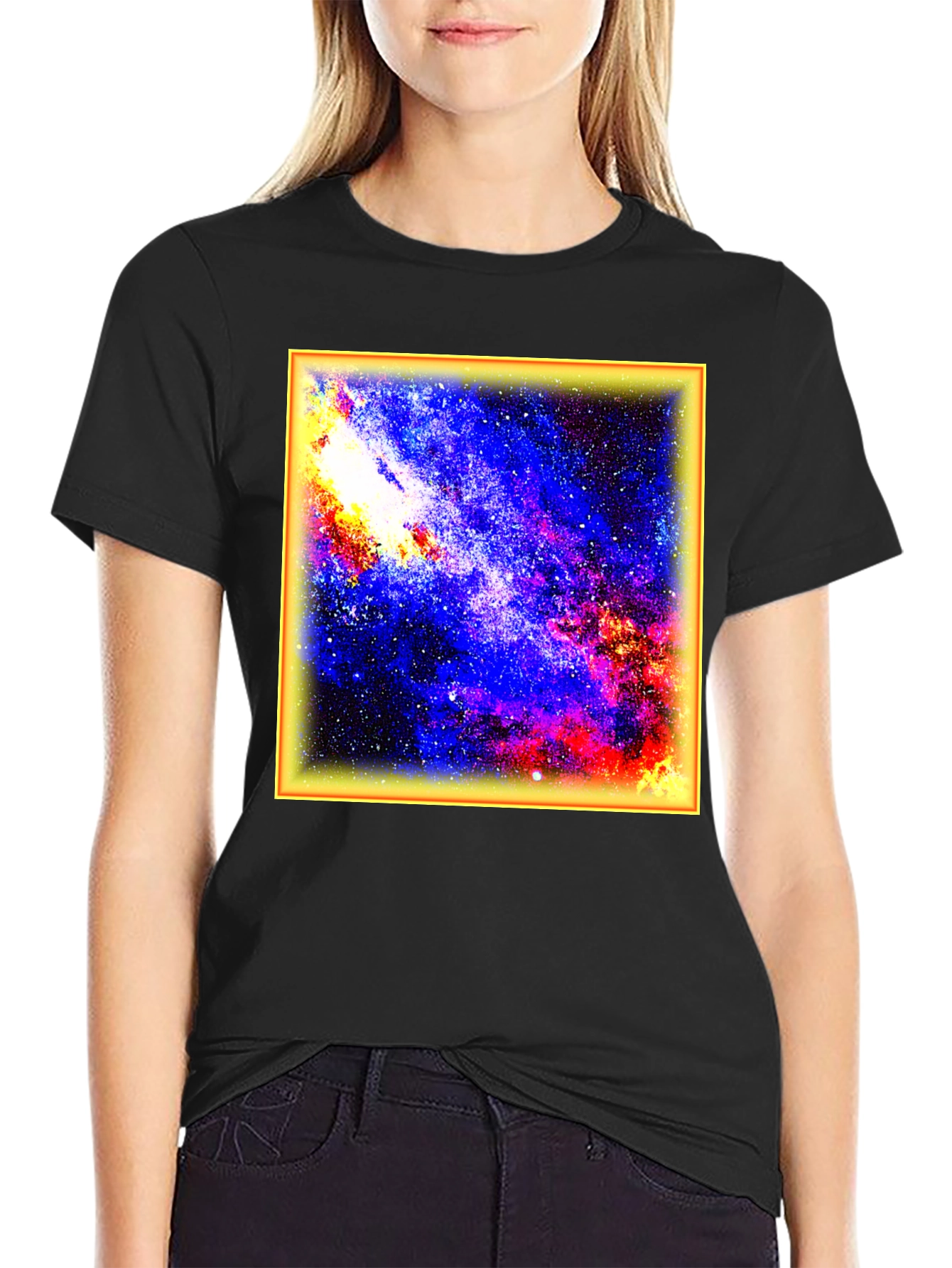 Galaxy Print Black T-Shirt