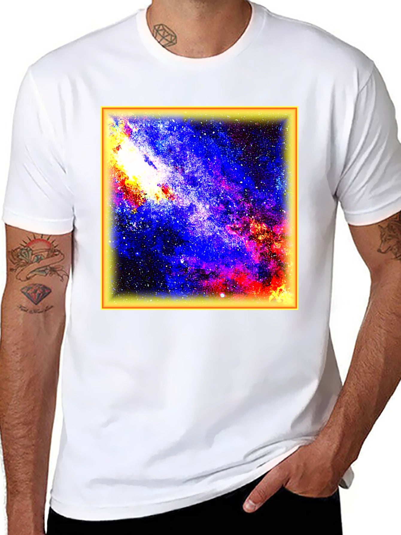Galaxy Print Black T-Shirt