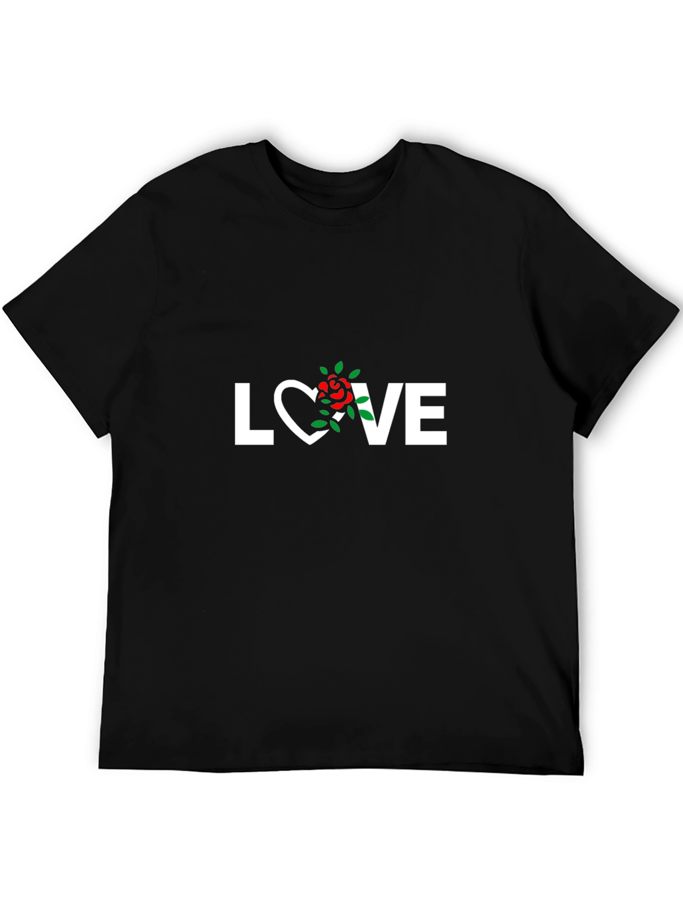 Love Rose Graphic Tee - Trendy Black T-Shirt