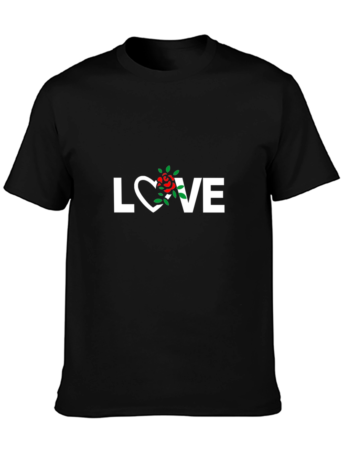 Love Rose Graphic Tee - Trendy Black T-Shirt