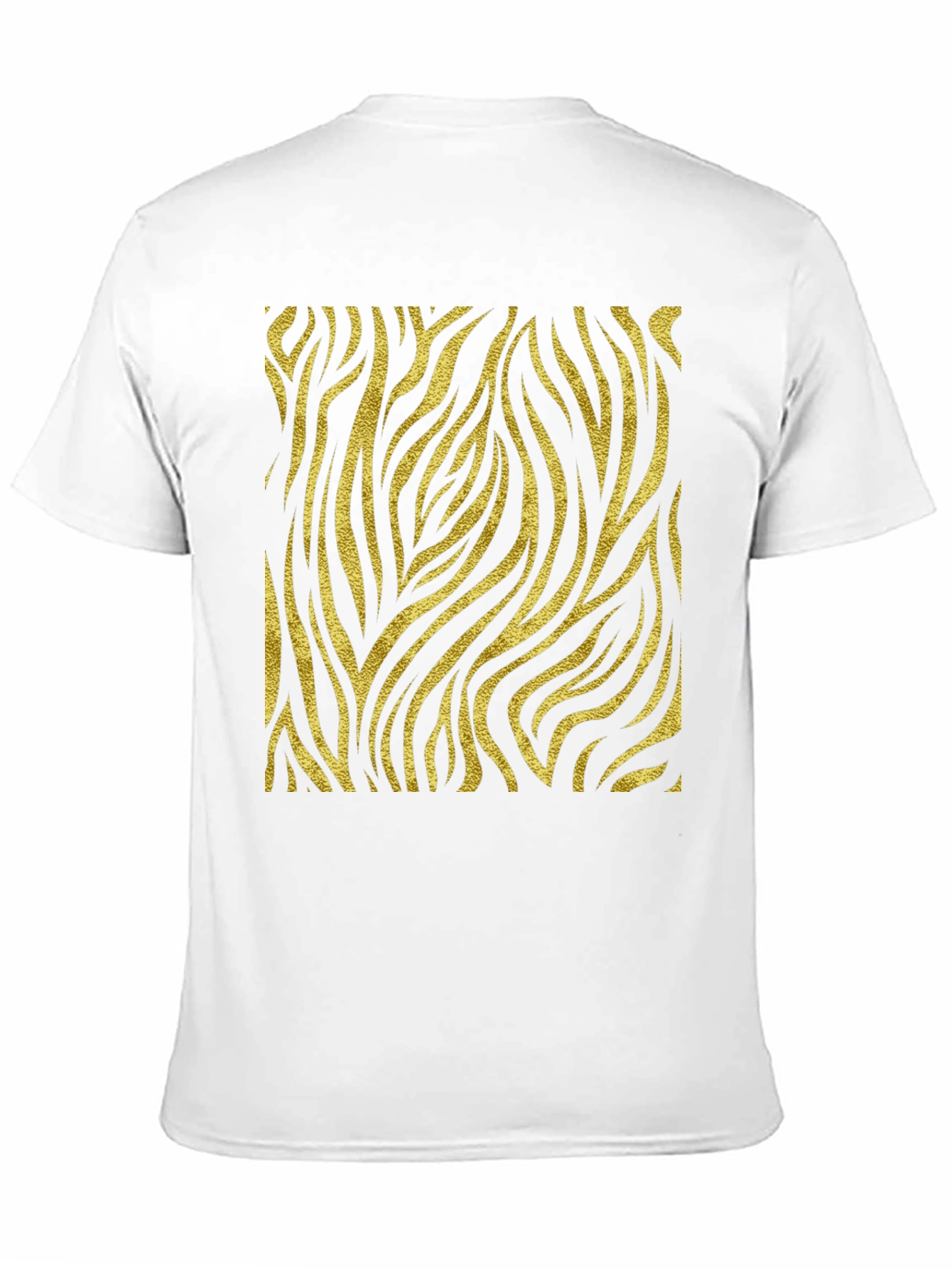 Mens Black T-Shirt with Gold Zebra Print
