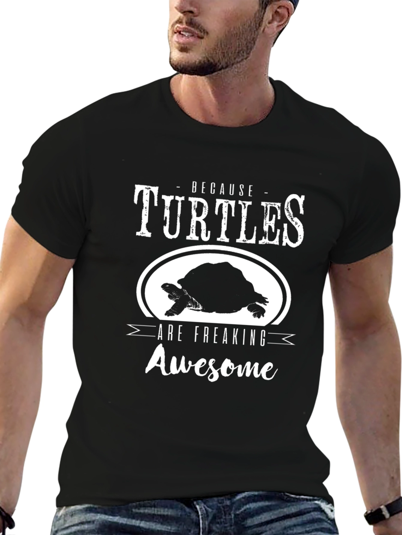Because Turtles Are Freaking Awesome Black T-Shirt