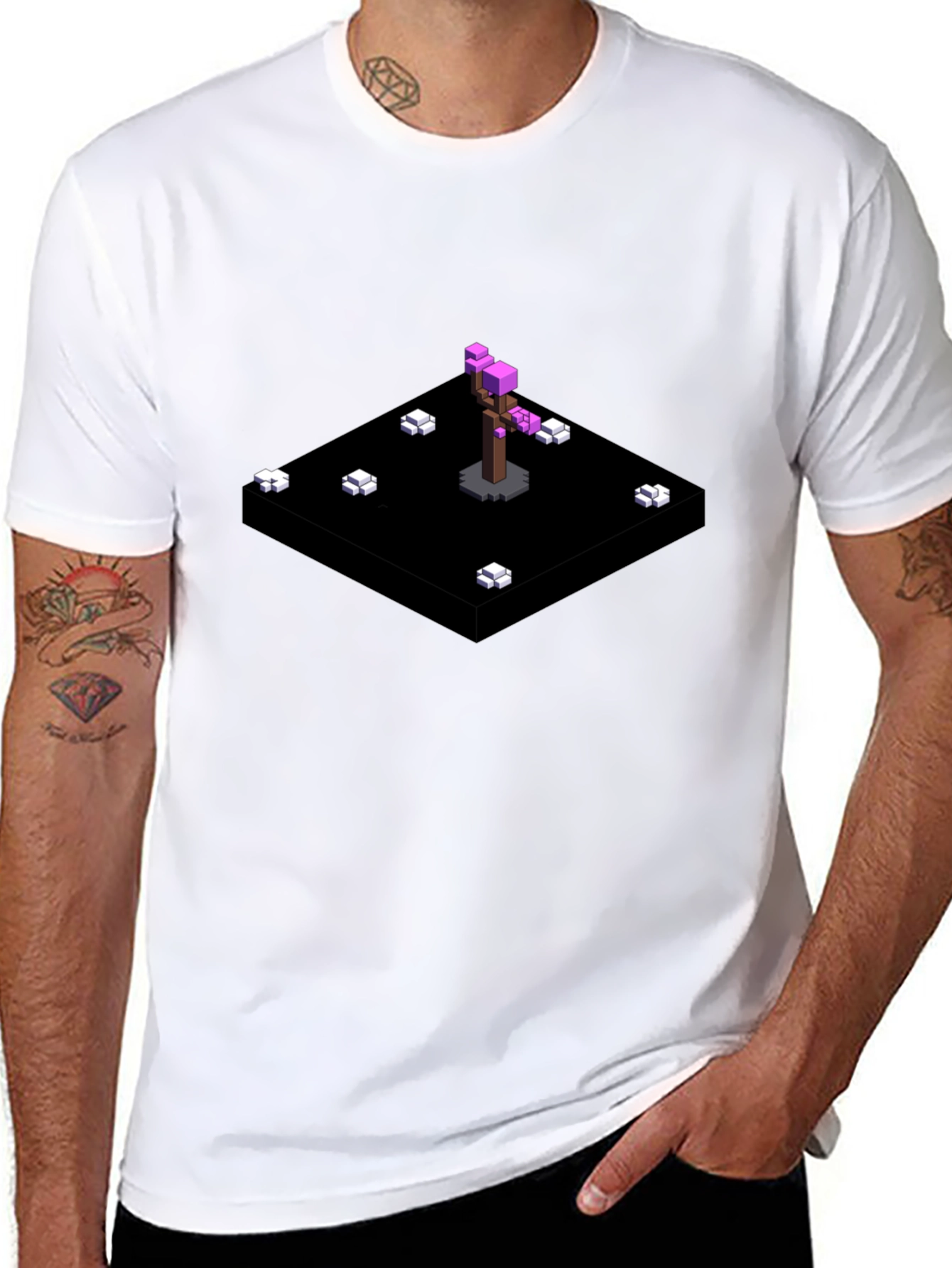 Pixel Art Tree T-Shirt - Modern Graphic Tee