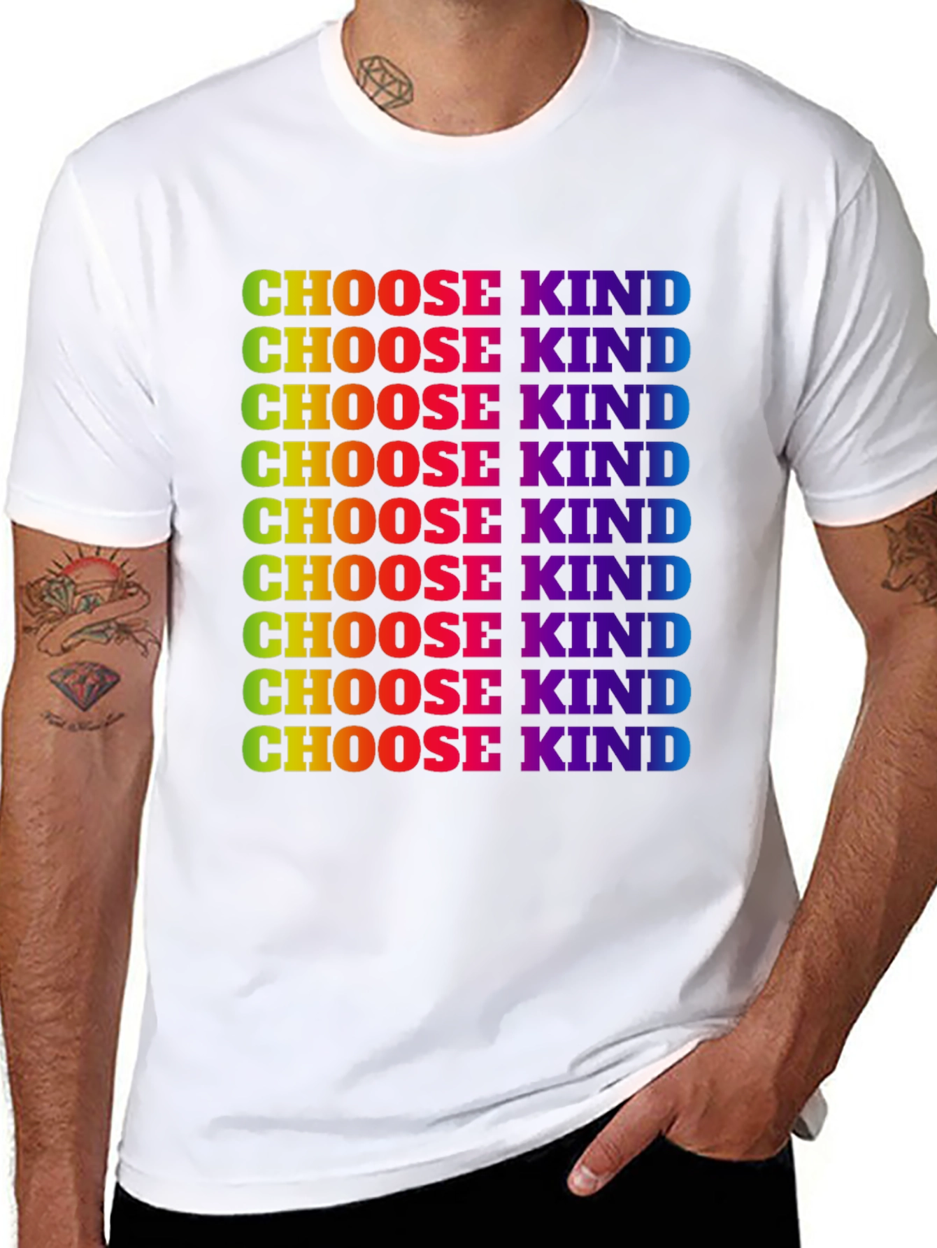 Choose Kind Rainbow Graphic Tee - Kindness Matters T-Shirt