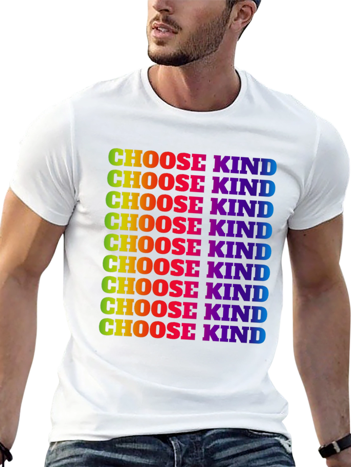 Choose Kind Rainbow Graphic Tee - Kindness Matters T-Shirt