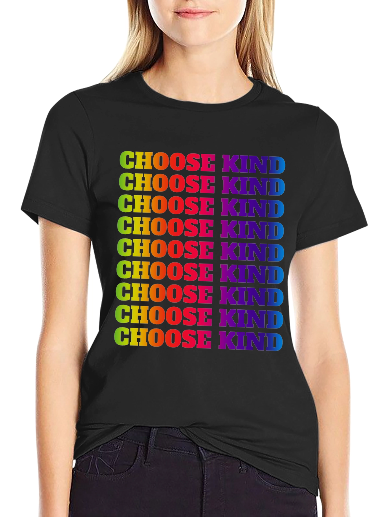 Choose Kind Rainbow Graphic Tee - Kindness Matters T-Shirt