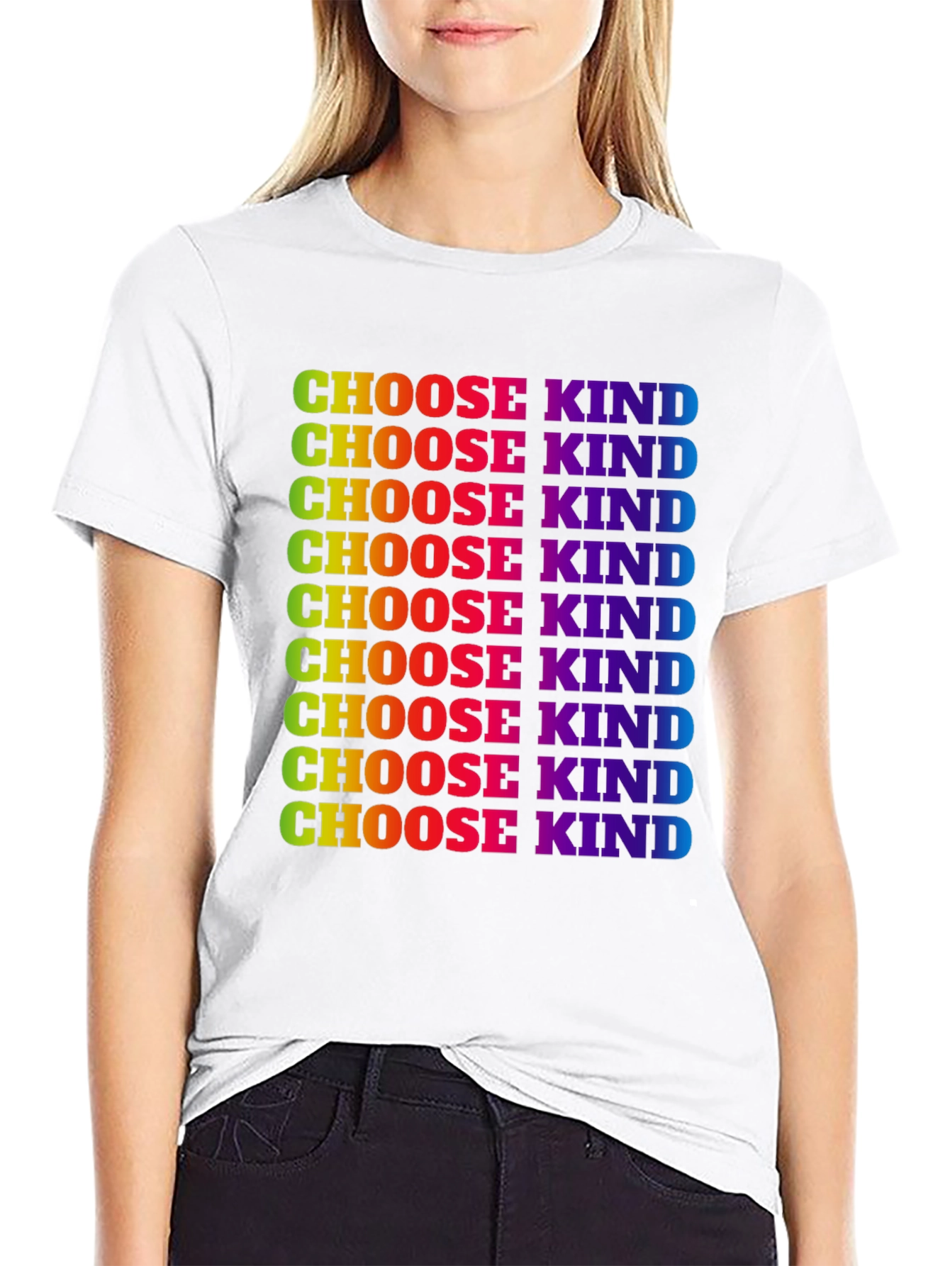 Choose Kind Rainbow Graphic Tee - Kindness Matters T-Shirt