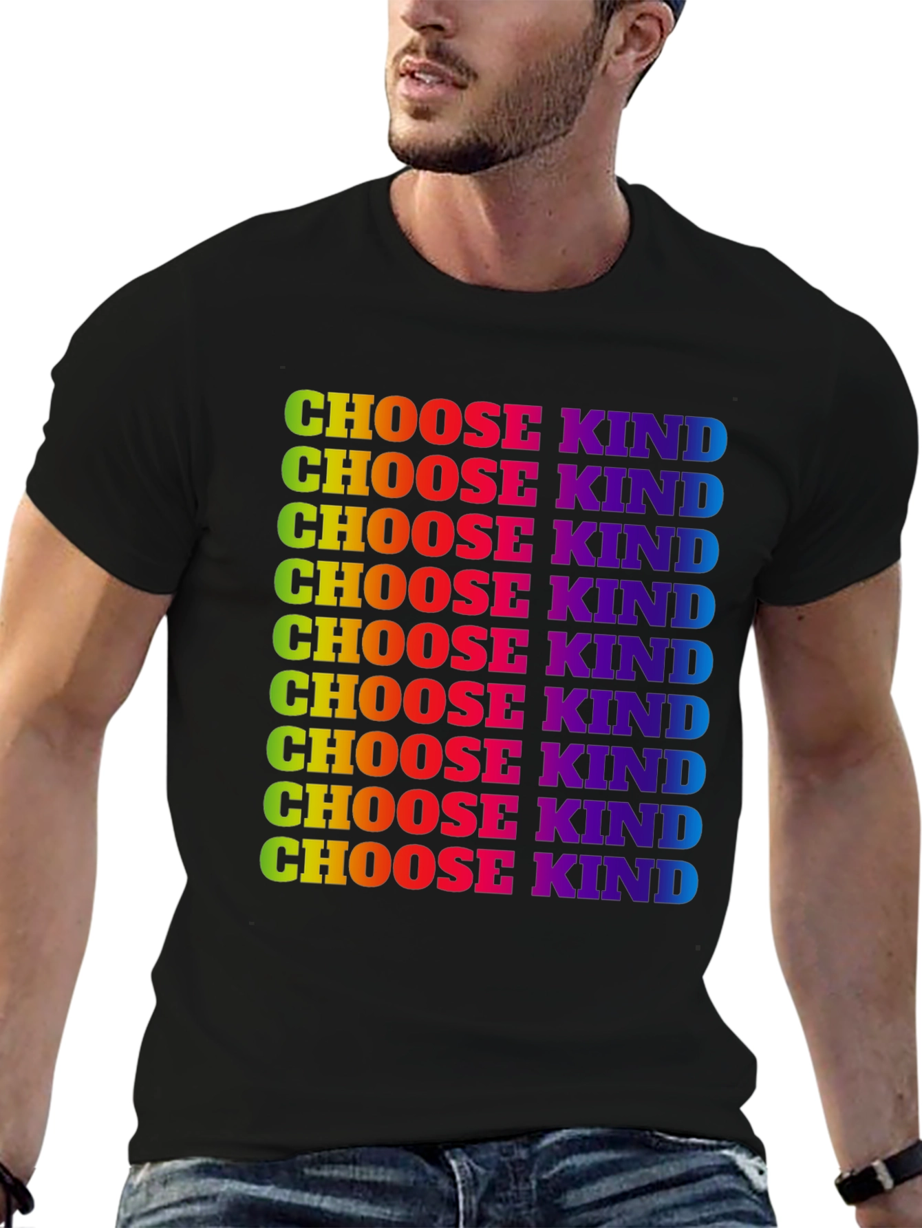 Choose Kind Rainbow Graphic Tee - Kindness Matters T-Shirt