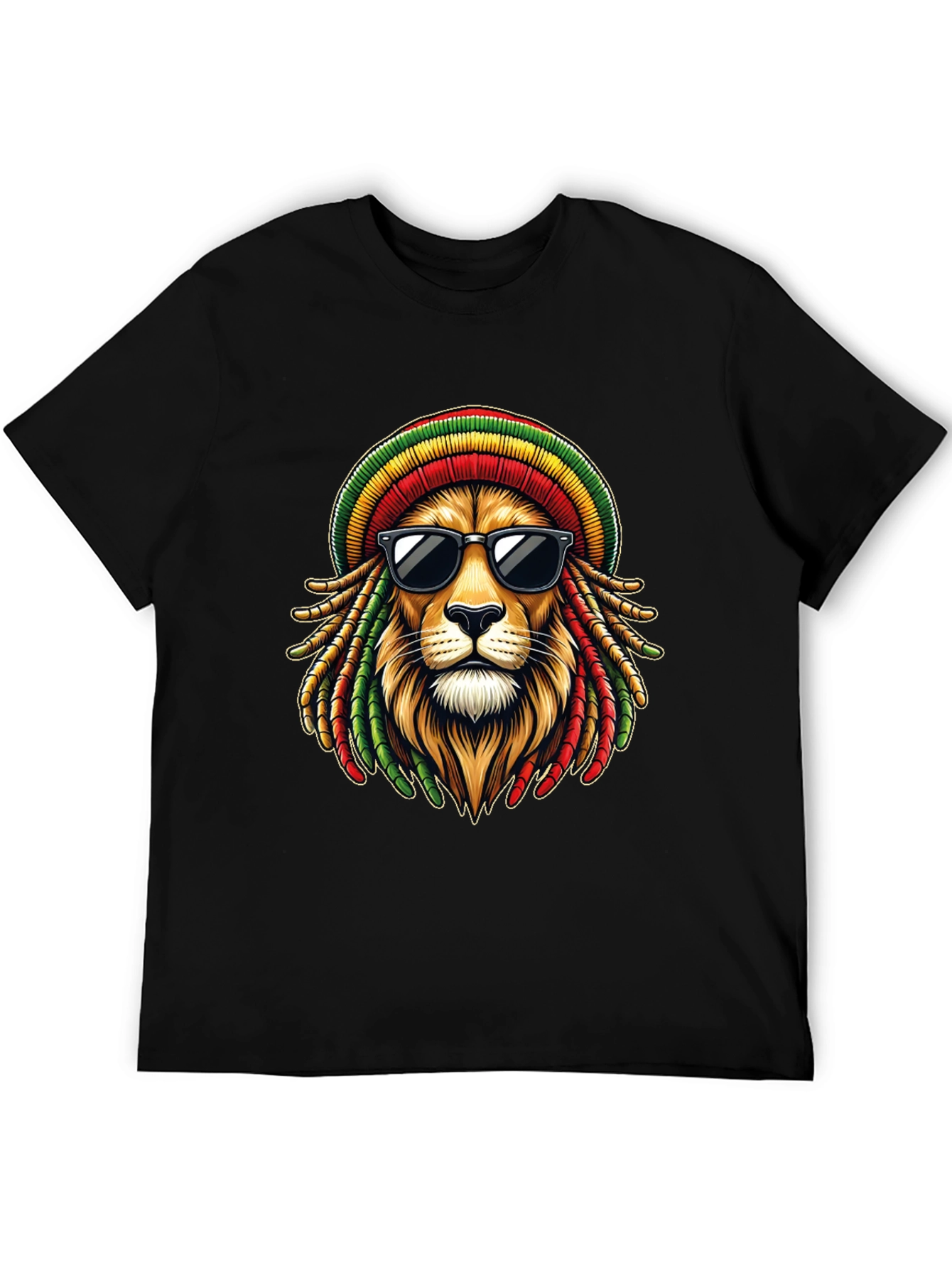 Rasta Lion Graphic T-Shirt - Cool Reggae Style