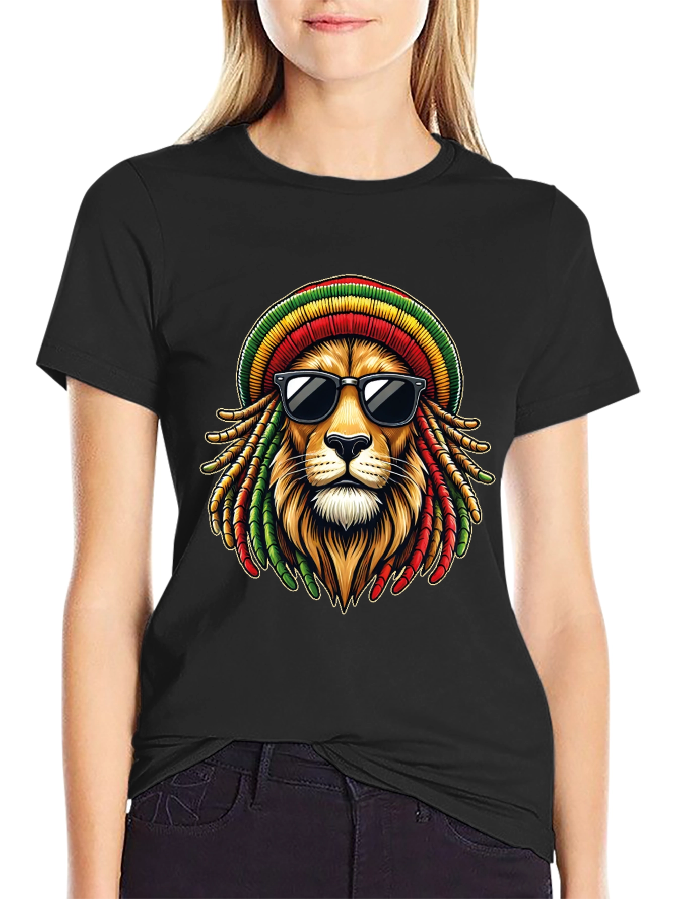 Rasta Lion Graphic T-Shirt - Cool Reggae Style