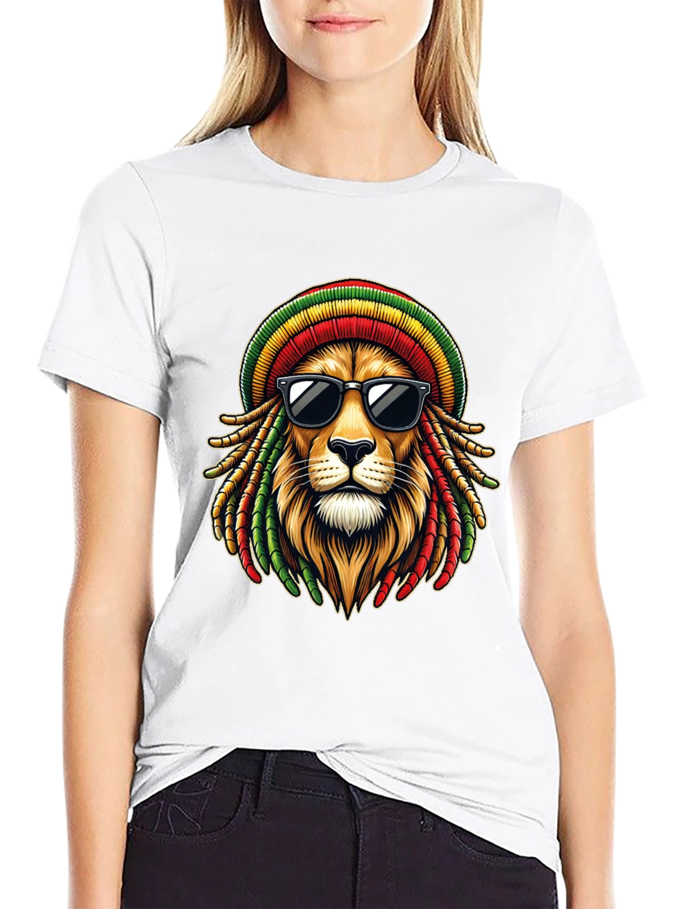 Rasta Lion Graphic T-Shirt - Cool Reggae Style