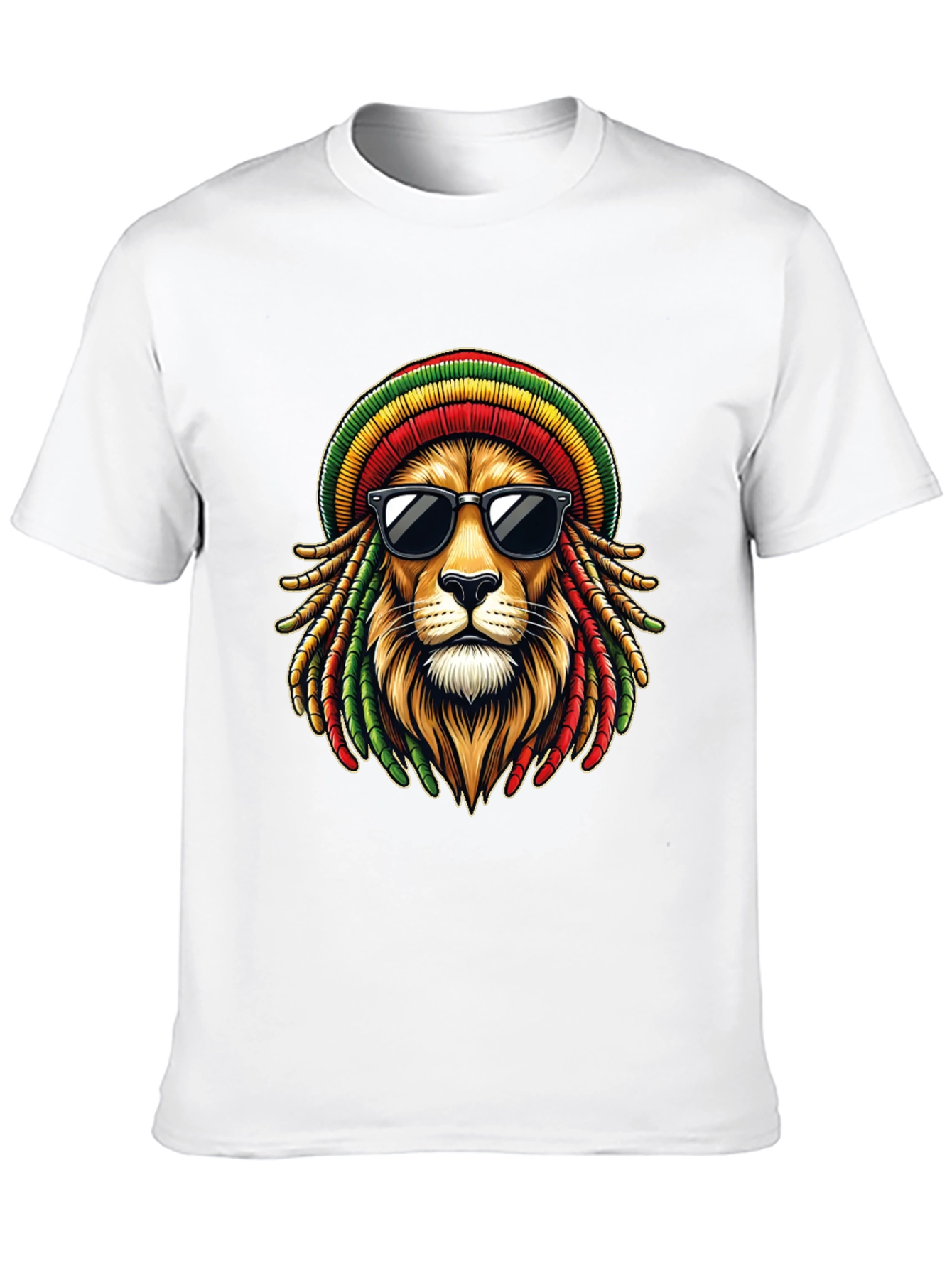 Rasta Lion Graphic T-Shirt - Cool Reggae Style