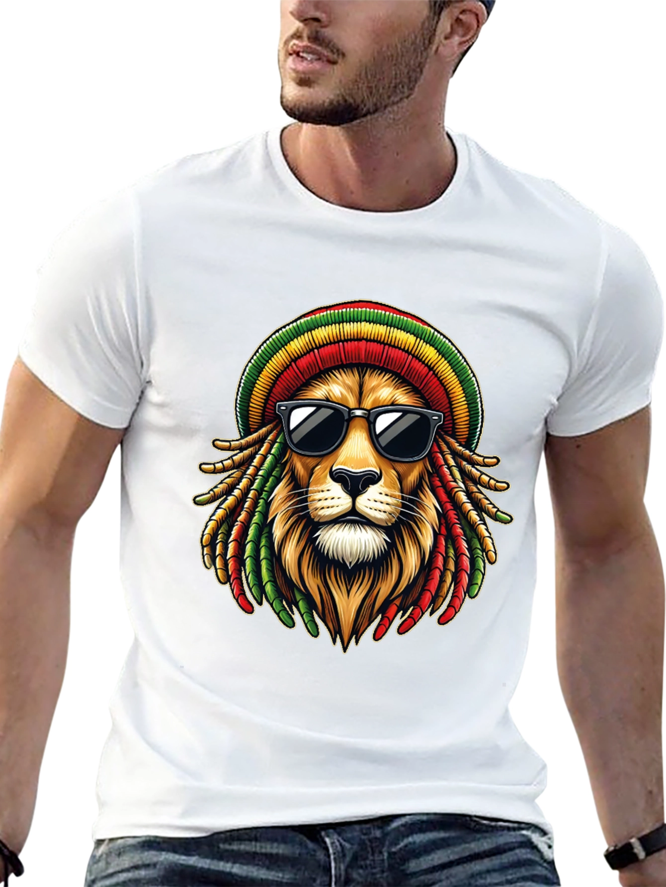 Rasta Lion Graphic T-Shirt - Cool Reggae Style