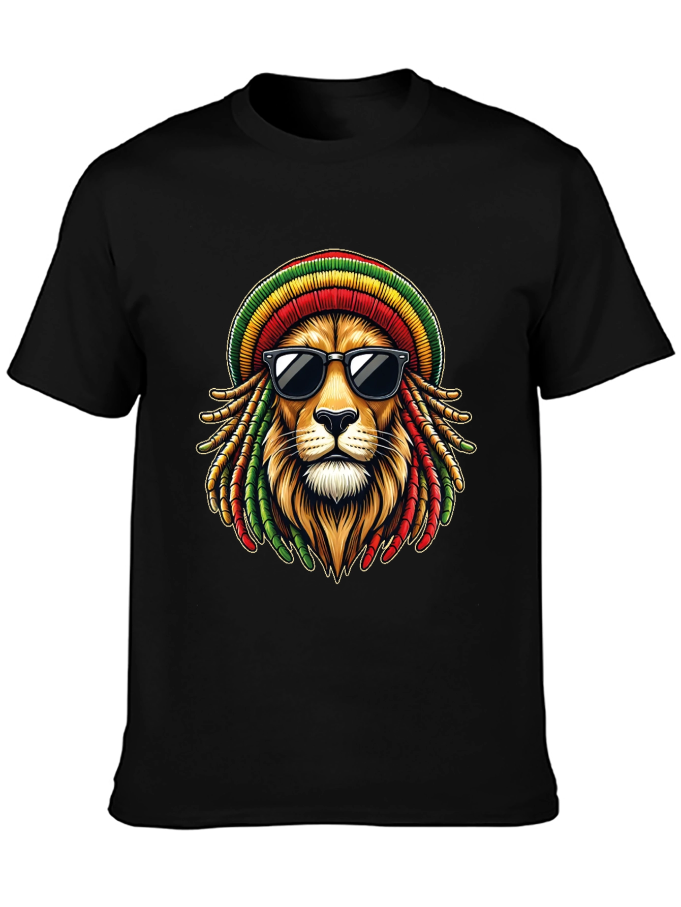 Rasta Lion Graphic T-Shirt - Cool Reggae Style