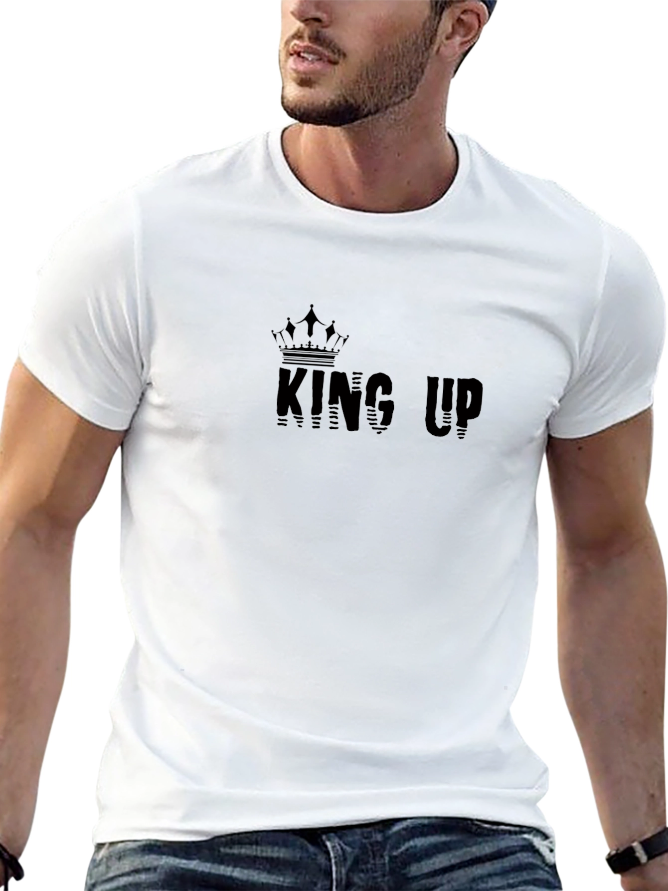 King Up Black Graphic Tee - Stylish Mens T-Shirt