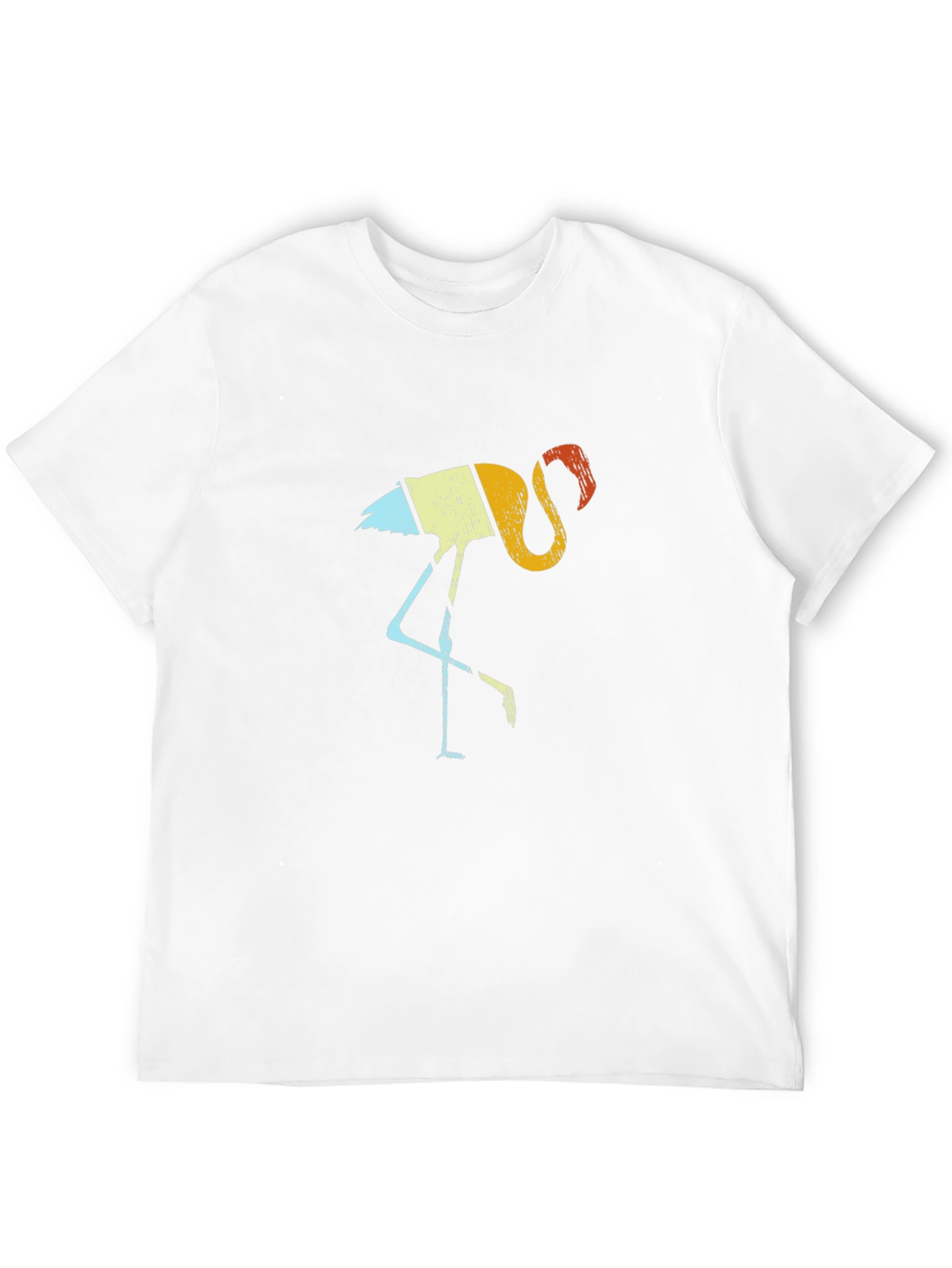 Retro Flamingo Graphic Tee - Black Cotton Shirt