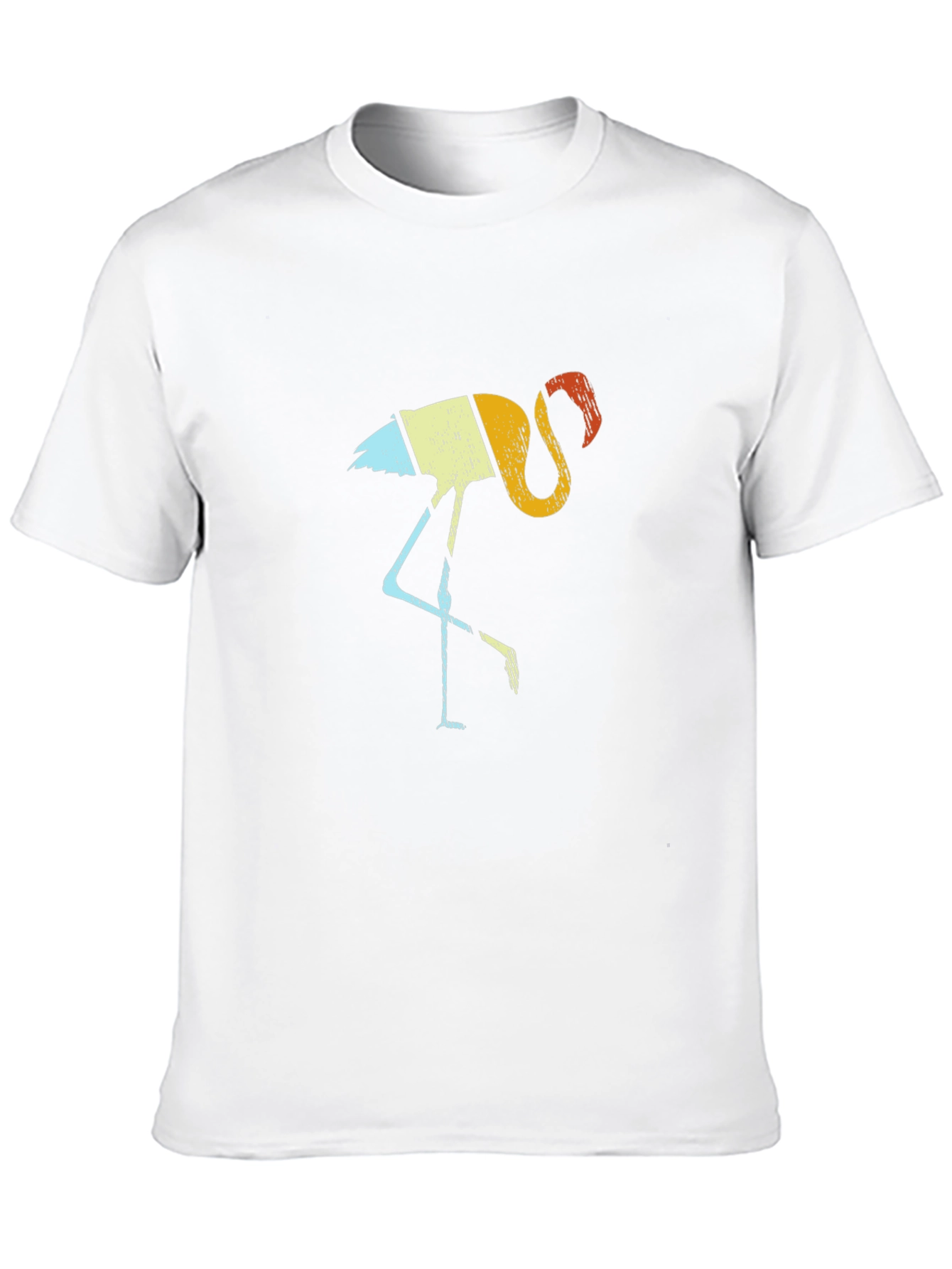 Retro Flamingo Graphic Tee - Black Cotton Shirt