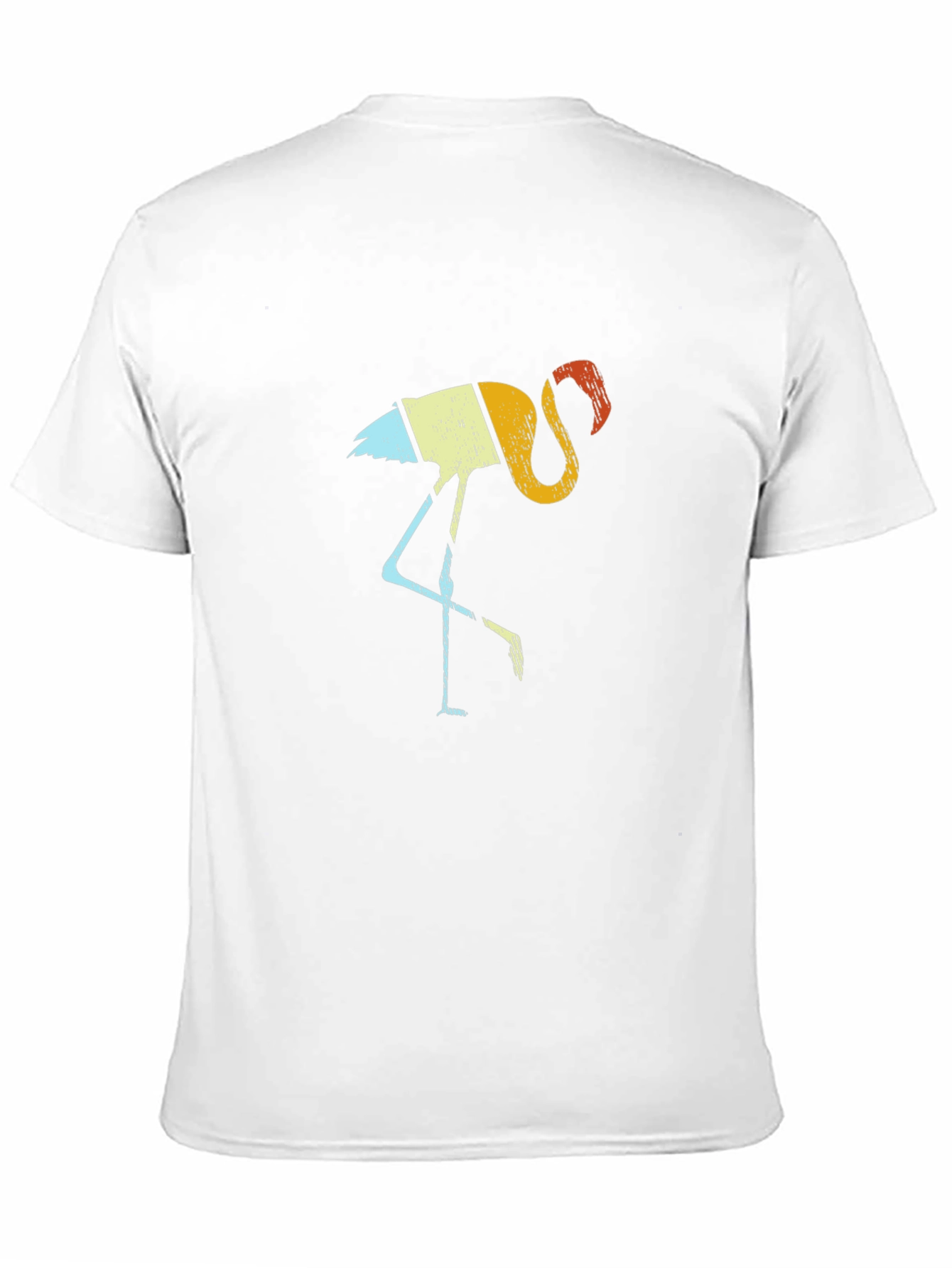 Retro Flamingo Graphic Tee - Black Cotton Shirt
