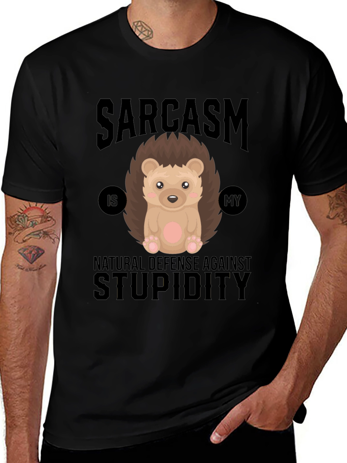 Sarcasm Hedgehog T-Shirt - Natural Defense