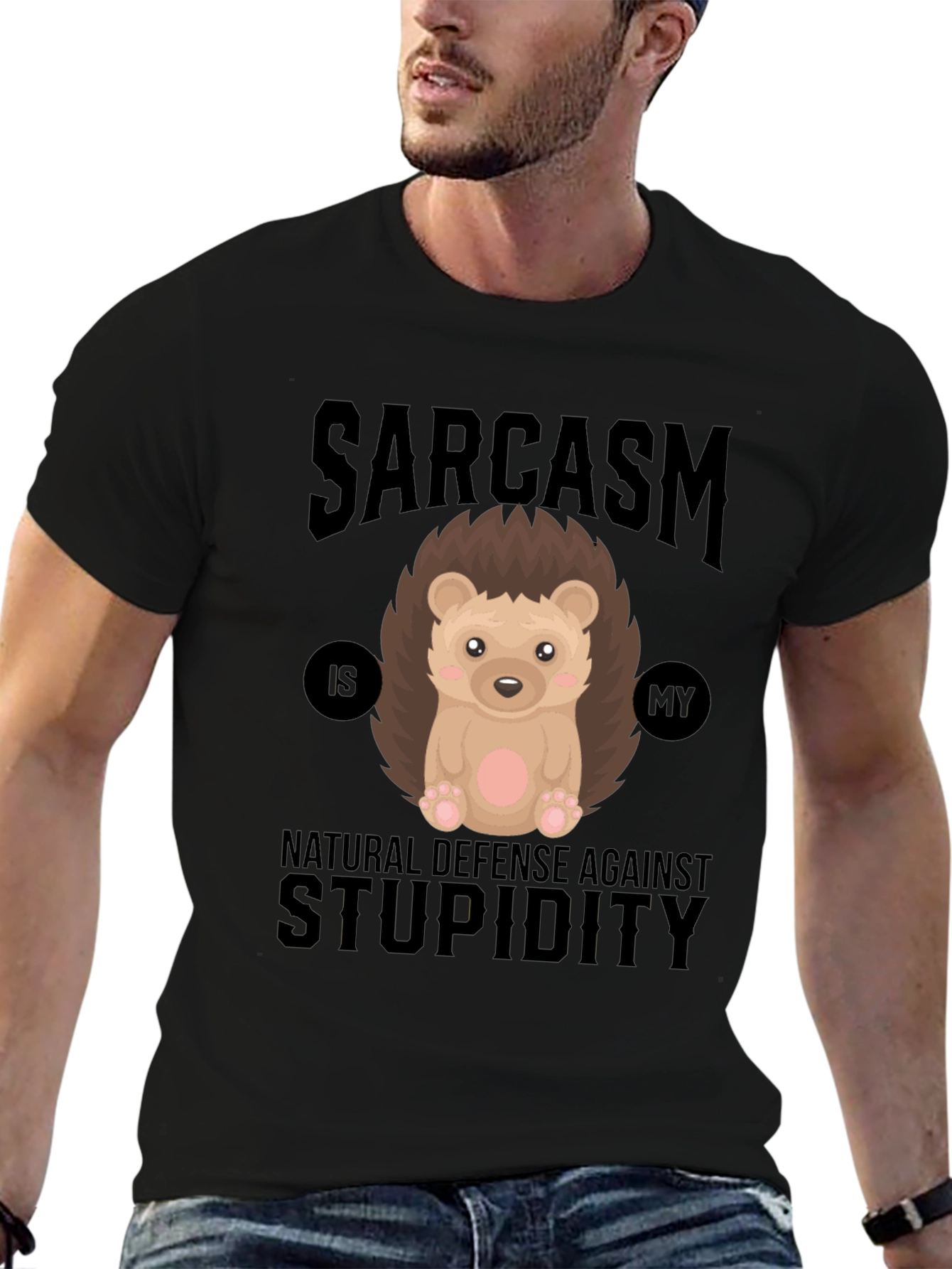 Sarcasm Hedgehog T-Shirt - Natural Defense